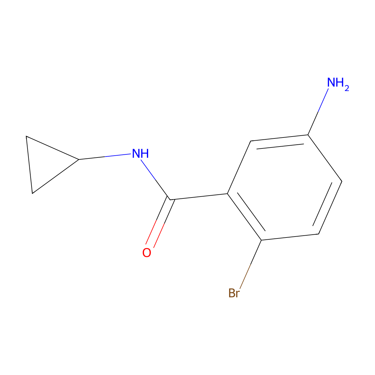 5-amino-2-bromo-N-cyclopropylbenzamide molecular structure, CAS 1250894-31-5