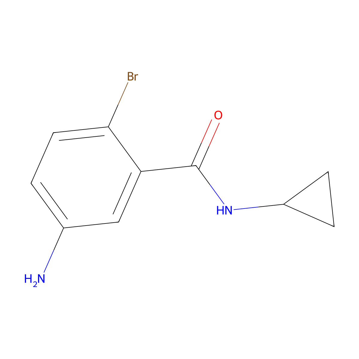 5-amino-2-bromo-N-cyclopropylbenzamide molecular structure, CAS 1250894-31-5