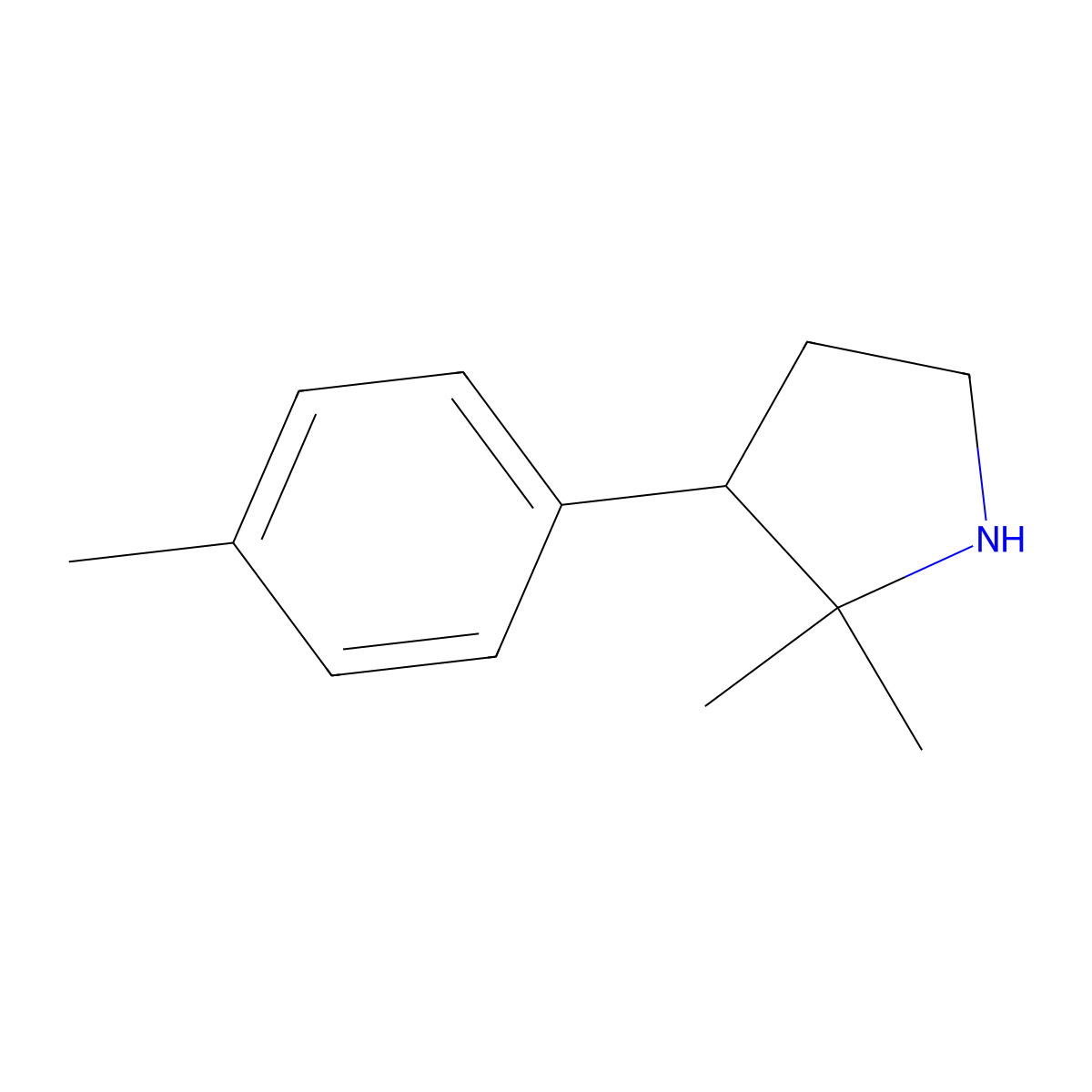 2,2-Dimethyl-3-(p-tolyl)pyrrolidine molecular structure, CAS 1250894-58-6