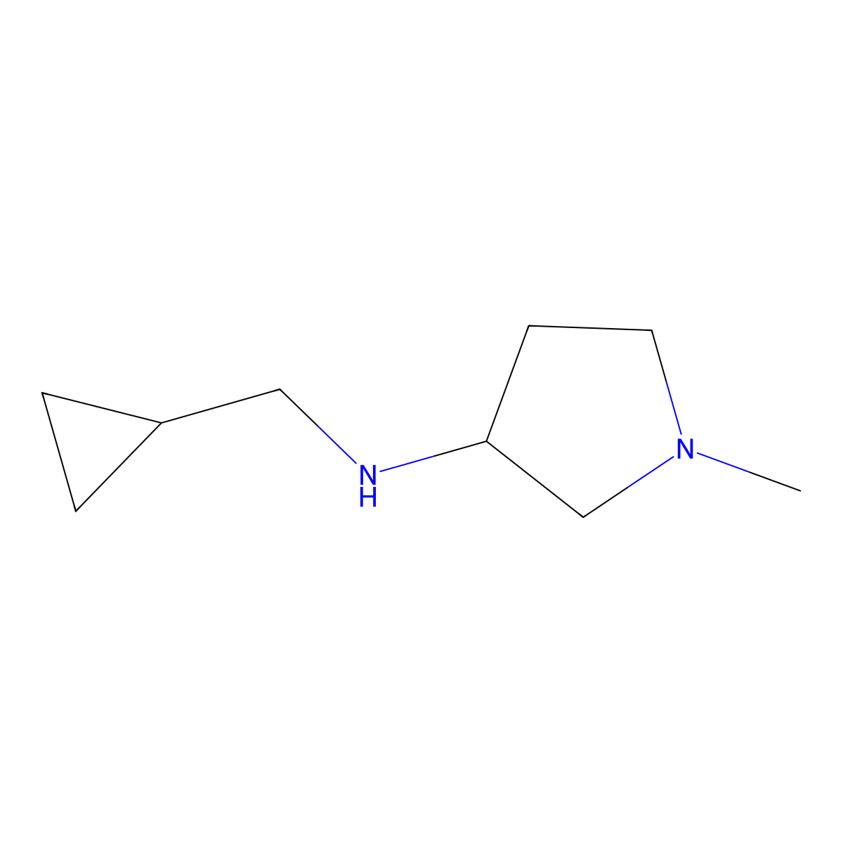 N-(cyclopropylmethyl)-1-methylpyrrolidin-3-amine molecular structure, CAS 1250895-67-0