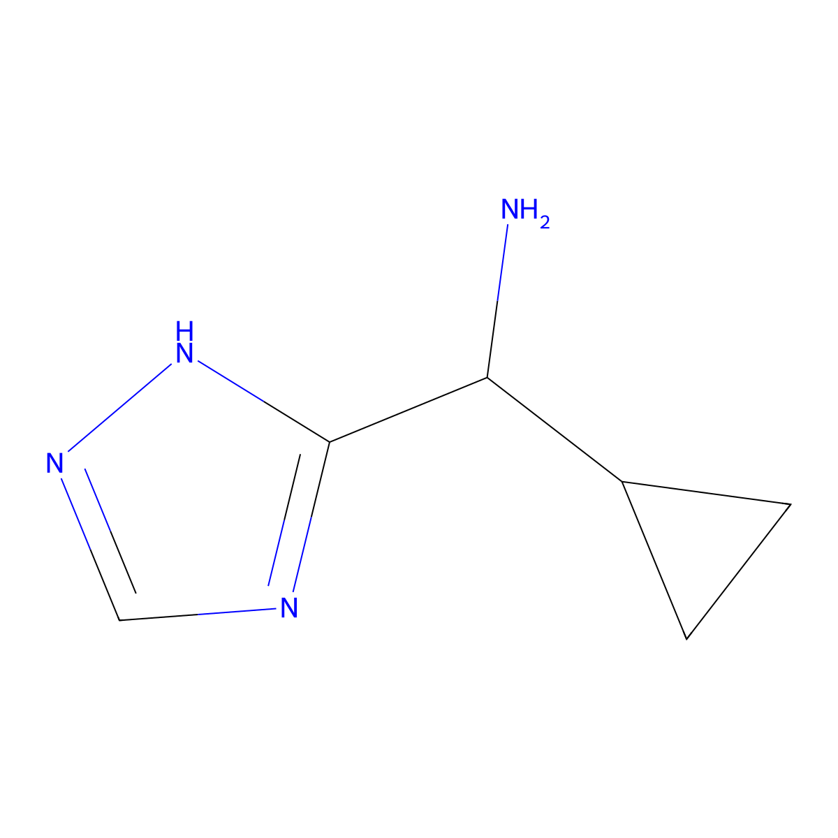 1-cyclopropyl-1-(1H-1,2,4-triazol-3-yl)methanamine molecular structure, CAS 1250898-87-3