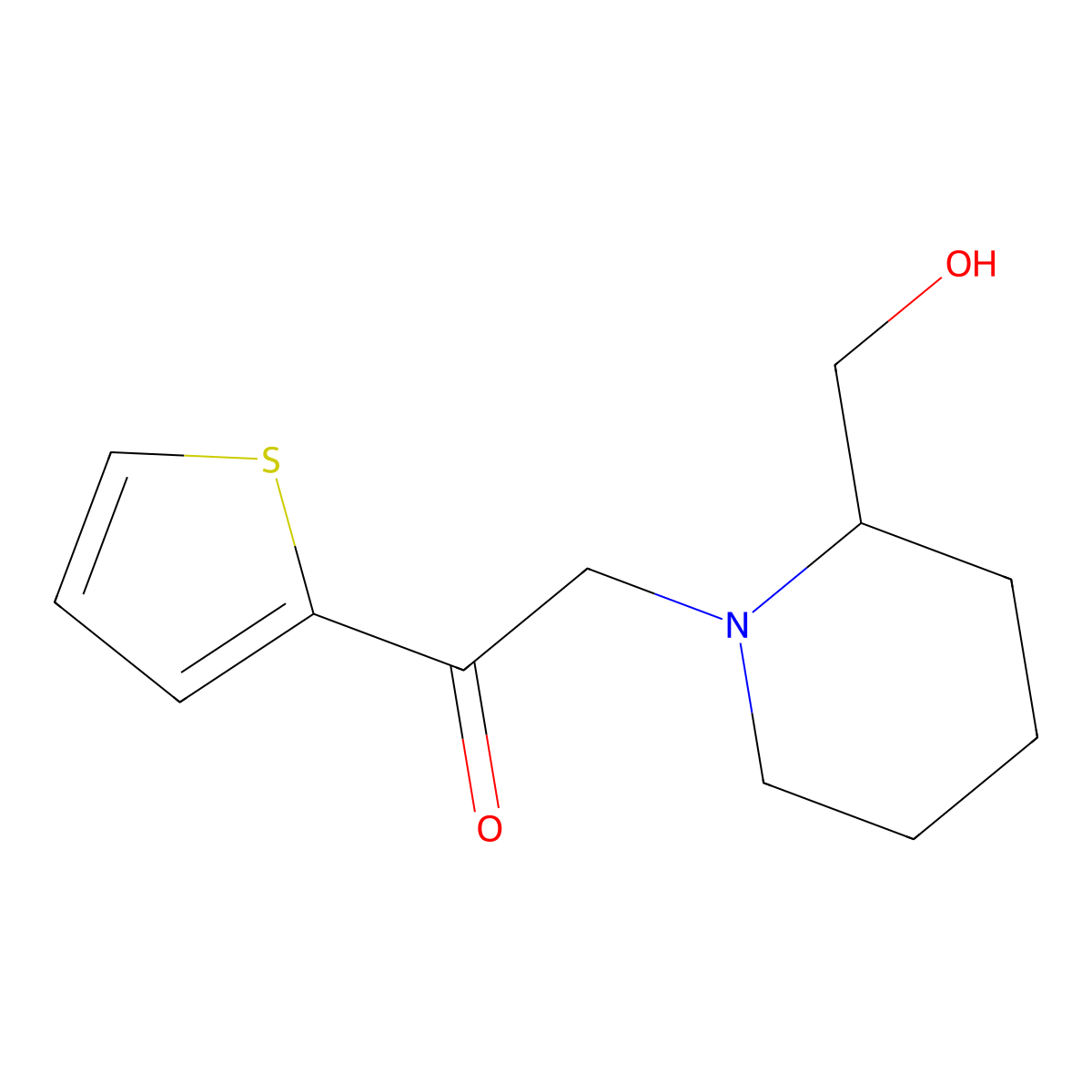 2-(2-(Hydroxymethyl)piperidin-1-yl)-1-(thiophen-2-yl)ethanone molecular structure, CAS 1250898-95-3