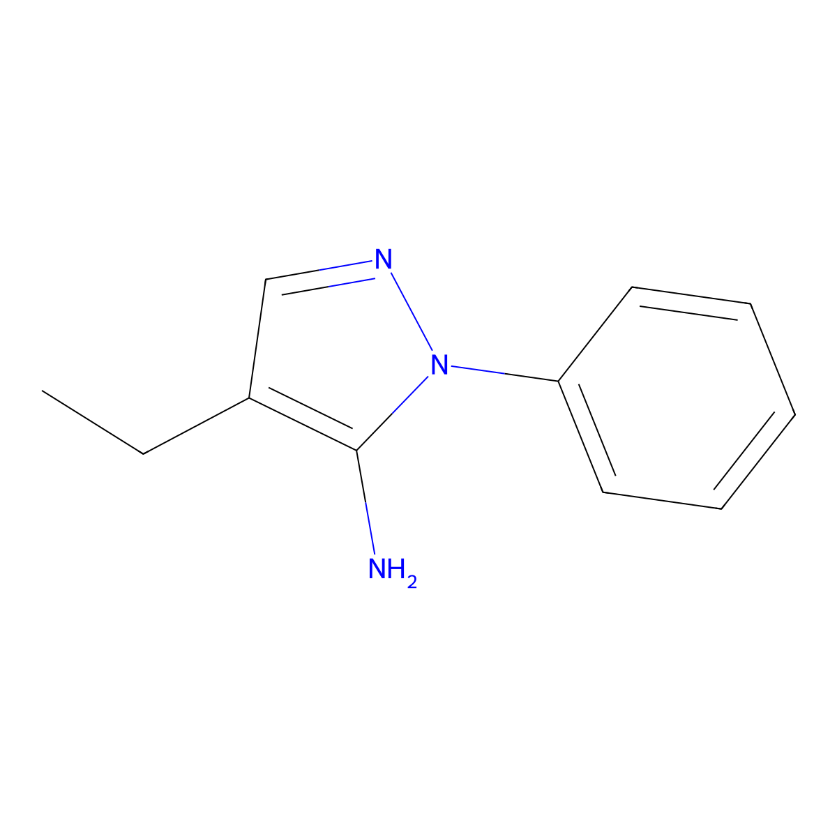 4-ethyl-1-phenyl-1H-pyrazol-5-amine molecular structure, CAS 1250900-11-8