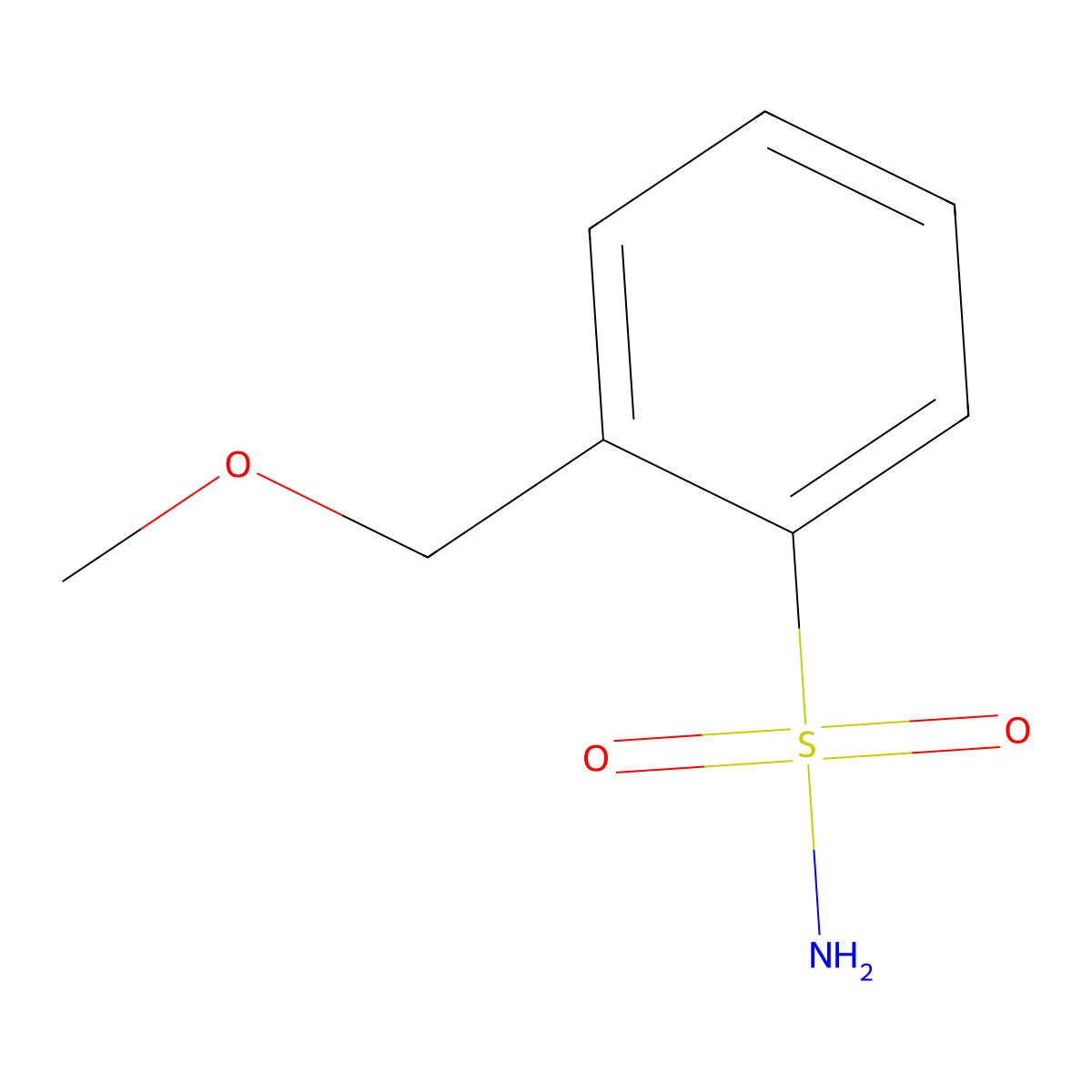 2-(Methoxymethyl)benzene-1-sulfonamide molecular structure, CAS 1250902-80-7
