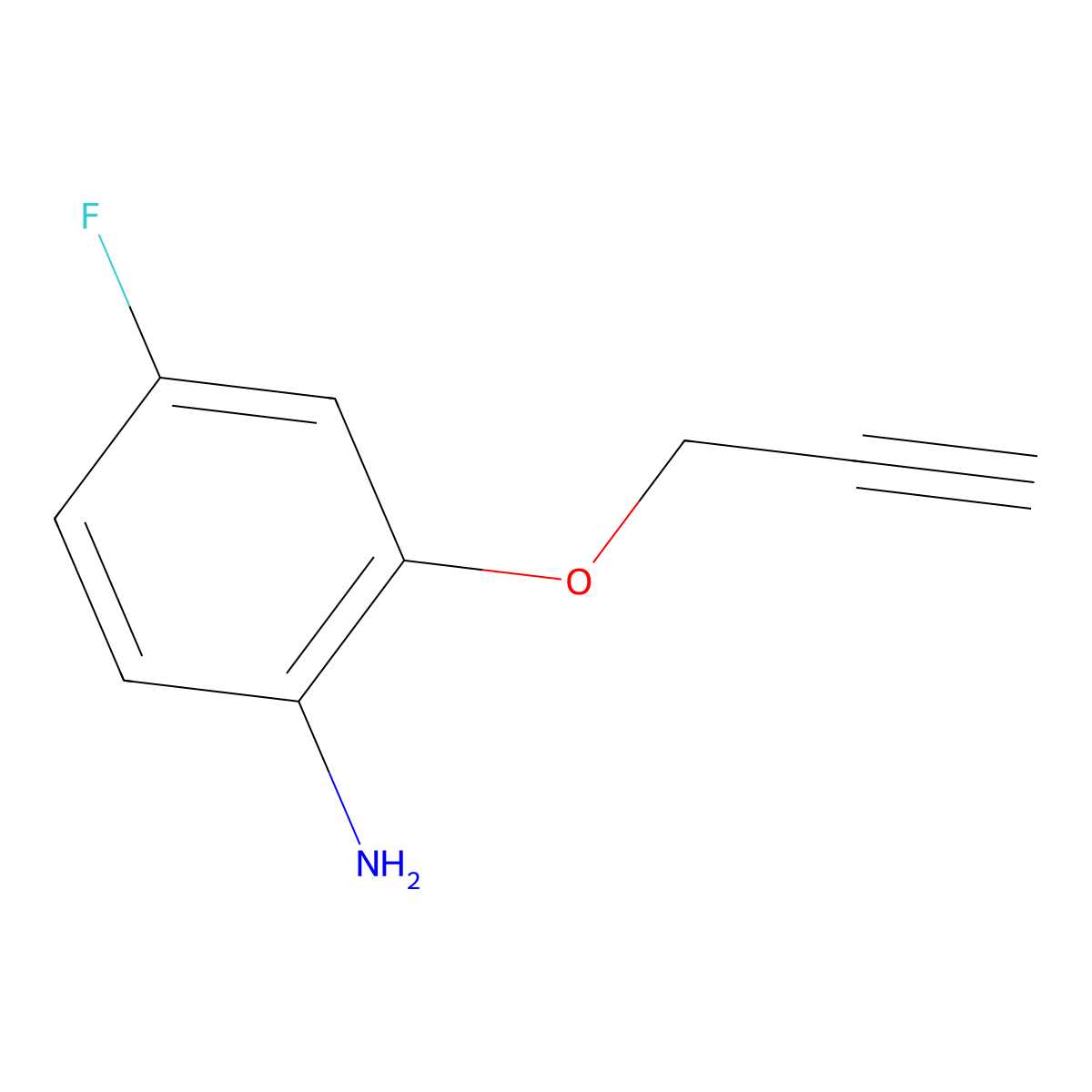 4-Fluoro-2-(prop-2-yn-1-yloxy)aniline molecular structure, CAS 1250903-41-3