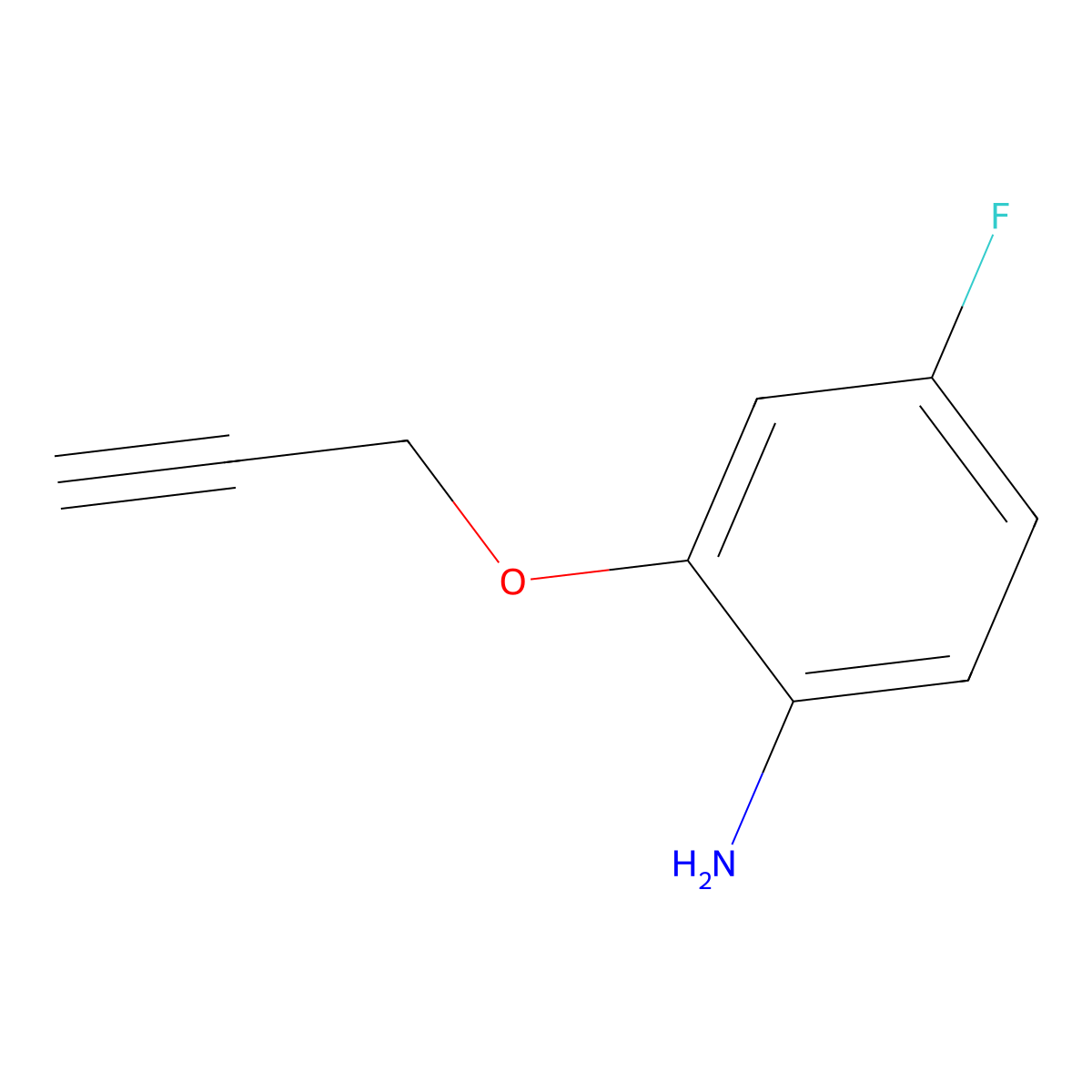4-Fluoro-2-(prop-2-yn-1-yloxy)aniline molecular structure, CAS 1250903-41-3