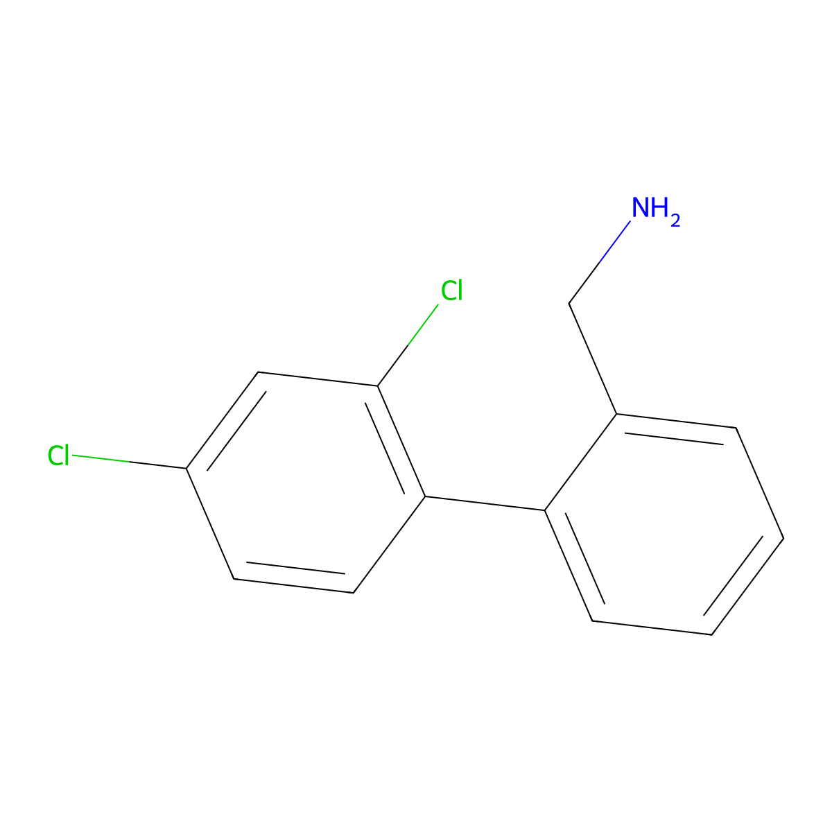 [2-(2,4-Dichlorophenyl)phenyl]methanamine molecular structure, CAS 1250904-40-5