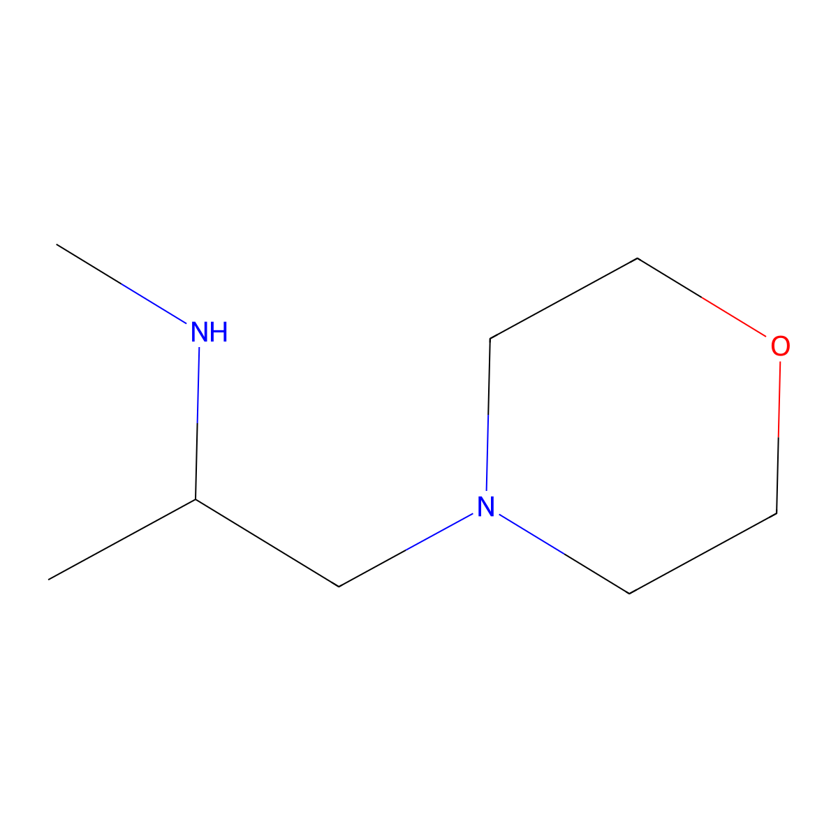 Methyl[1-(morpholin-4-yl)propan-2-yl]amine molecular structure, CAS 1250905-70-4