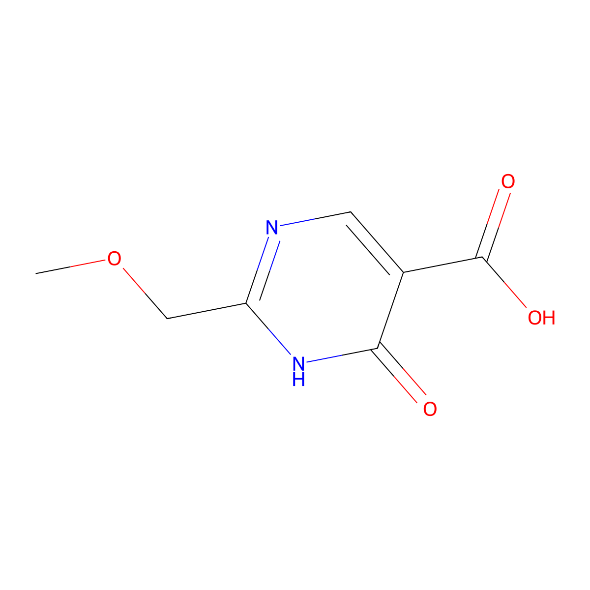 4-Hydroxy-2-methoxymethyl-pyrimidine-5-carboxylic acid molecular structure, CAS 1250905-84-0