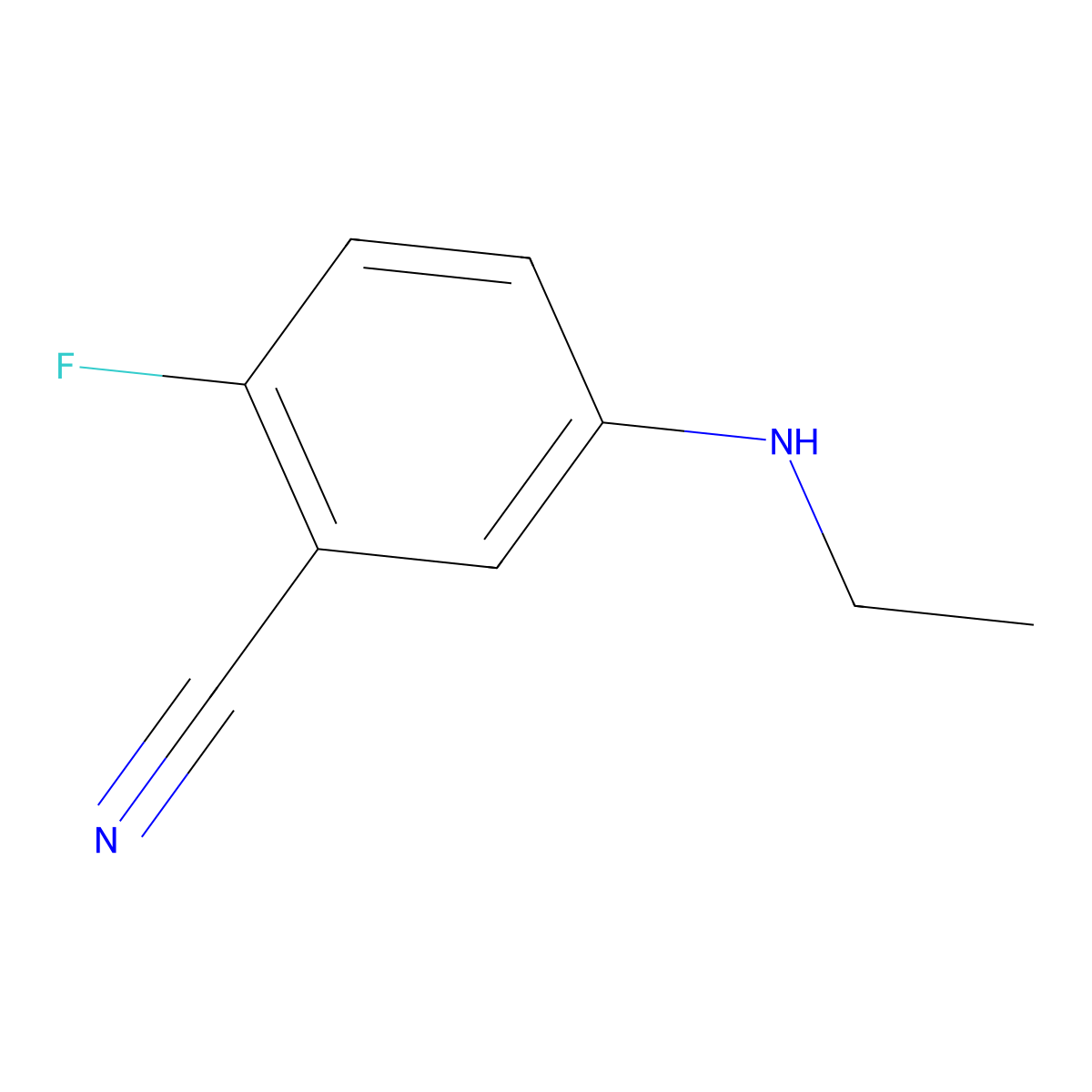 5-(Ethylamino)-2-fluorobenzonitrile molecular structure, CAS 1250905-90-8