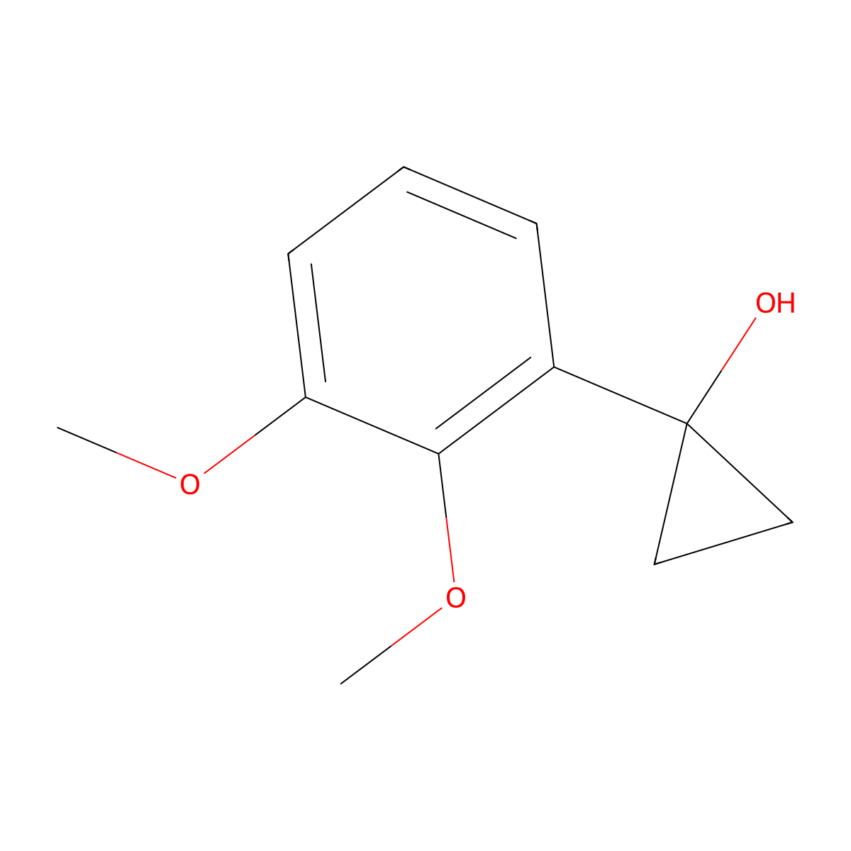 1-(2,3-Dimethoxyphenyl)cyclopropan-1-ol molecular structure, CAS 1250906-90-1