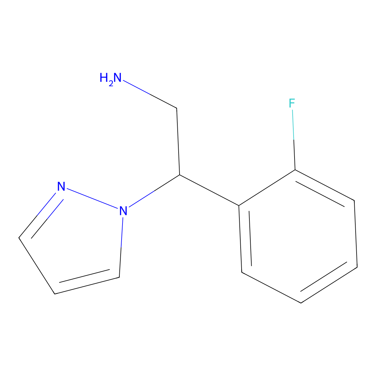 2-(2-Fluorophenyl)-2-(1h-pyrazol-1-yl)ethan-1-amine molecular structure, CAS 1250907-69-7