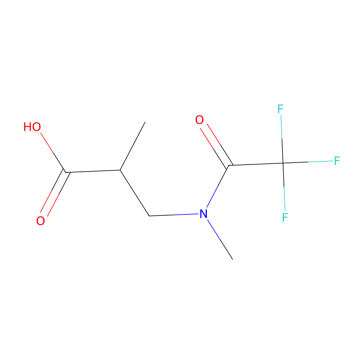 2-methyl-3-(2,2,2-trifluoro-N-methylacetamido)propanoic acid molecular structure, CAS 1250908-86-1