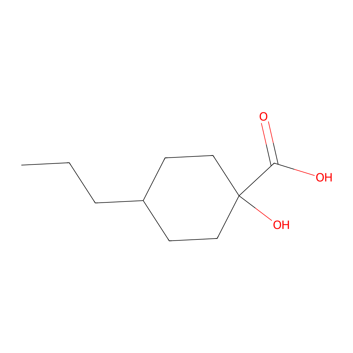 1-Hydroxy-4-propylcyclohexane-1-carboxylic acid molecular structure, CAS 1250909-01-3