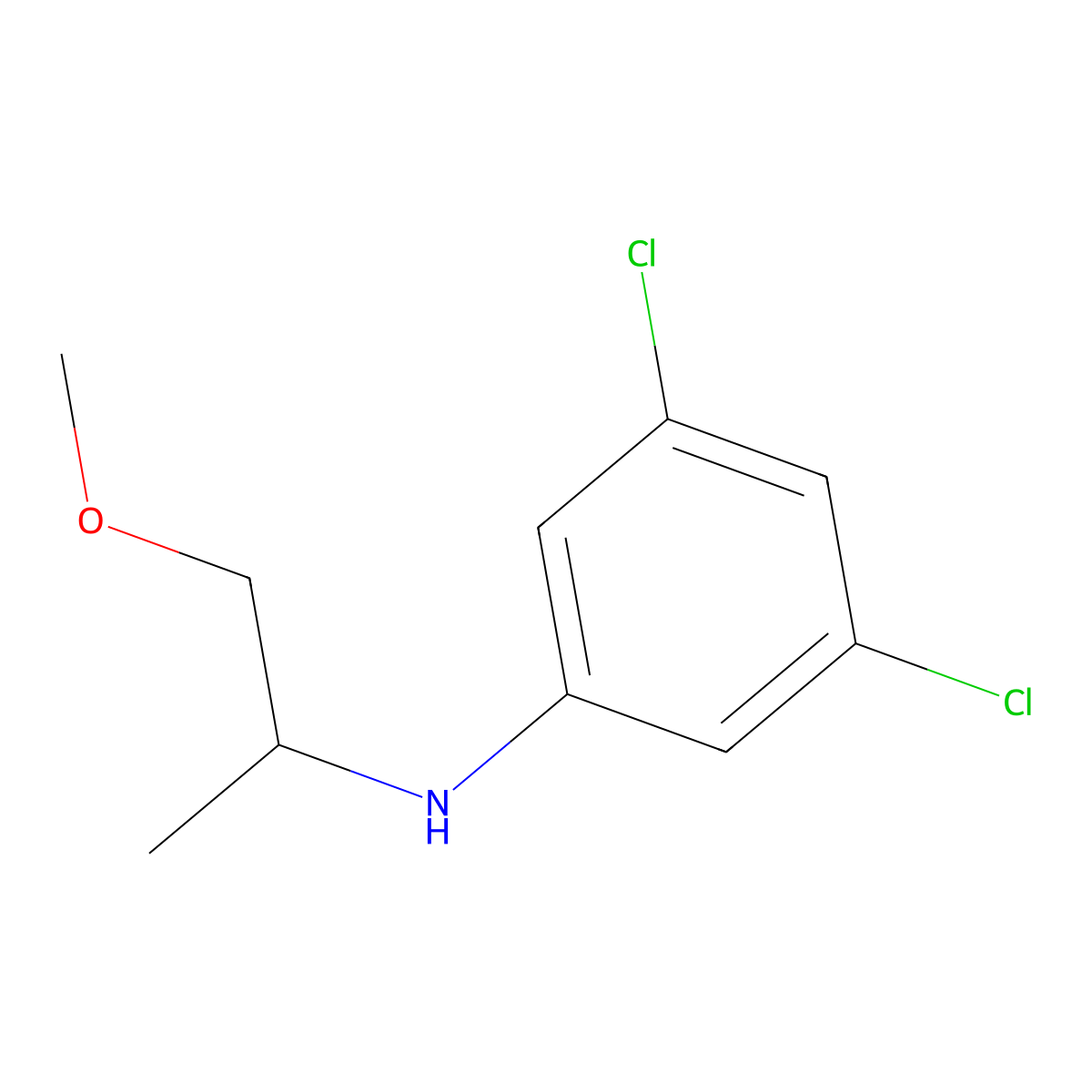 3,5-dichloro-N-(1-methoxypropan-2-yl)aniline molecular structure, CAS 1250910-59-8