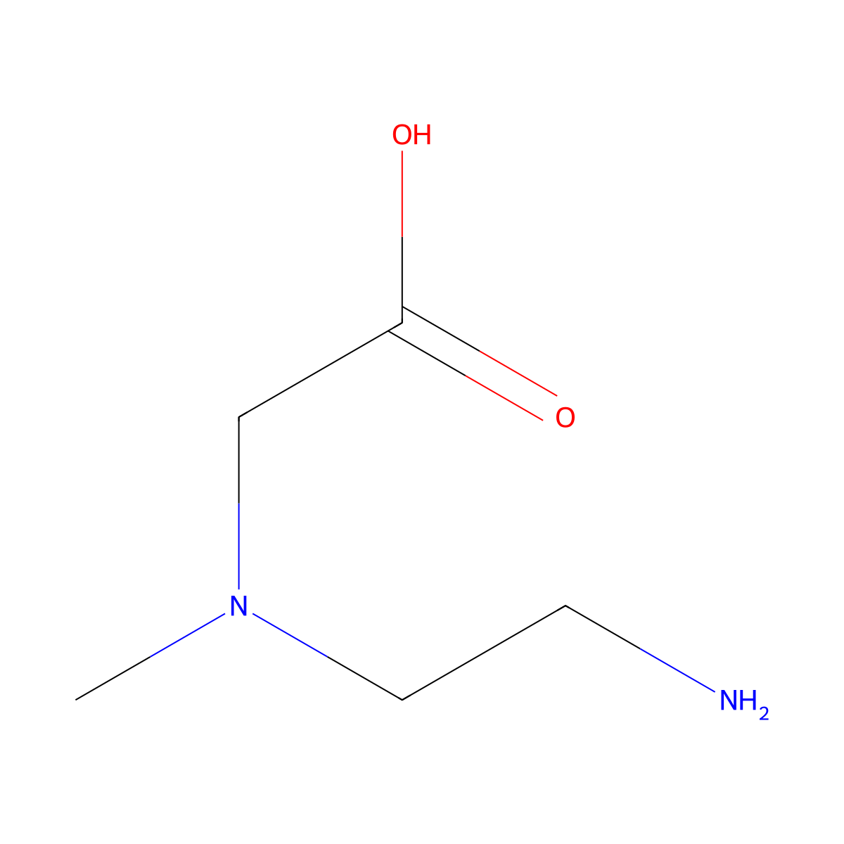 2-[(2-Aminoethyl)(methyl)amino]acetic acid molecular structure, CAS 1250913-87-1