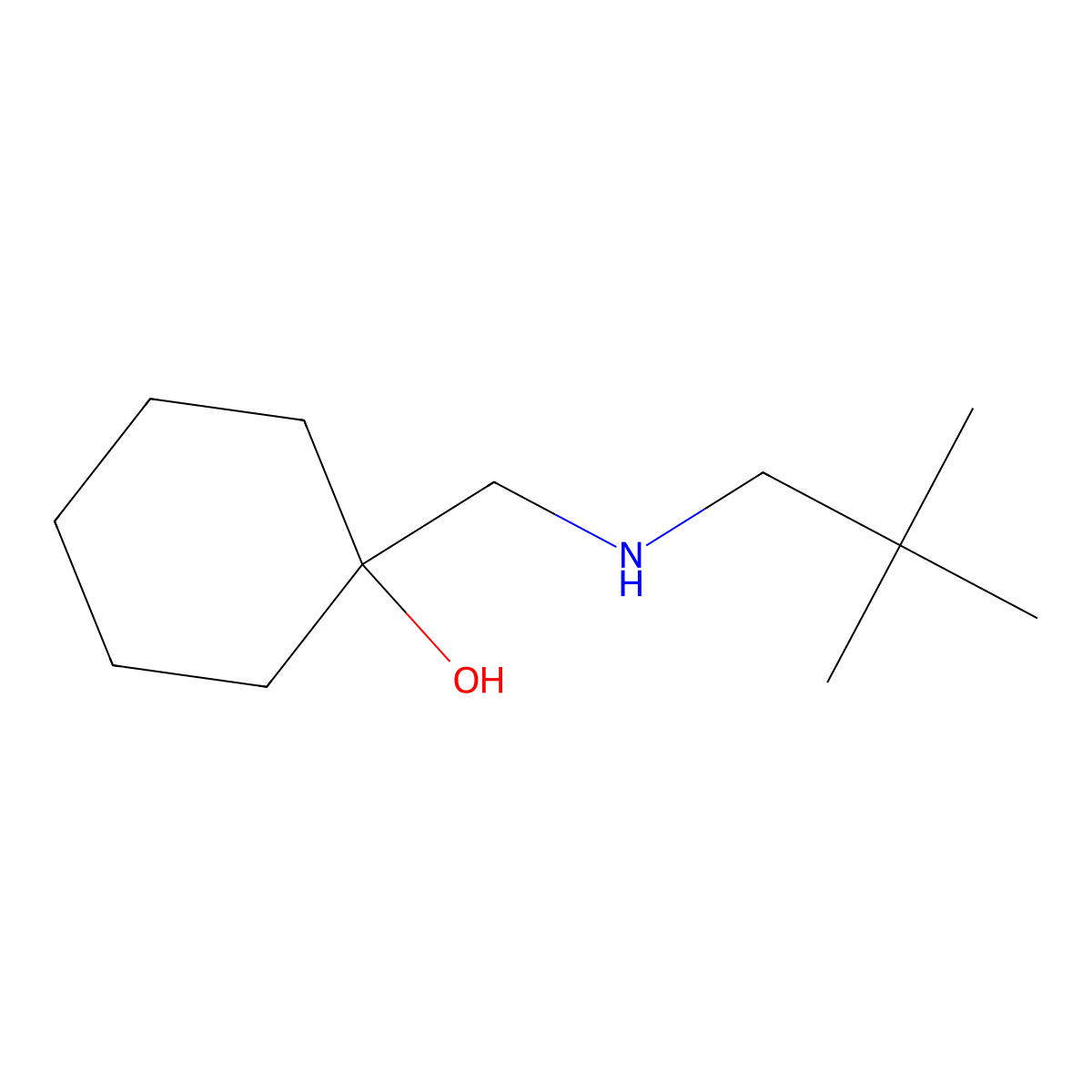 1-{[(2,2-Dimethylpropyl)amino]methyl}cyclohexan-1-ol molecular structure, CAS 1250915-07-1