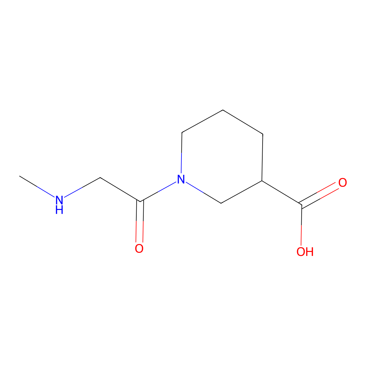 1-[2-(Methylamino)acetyl]piperidine-3-carboxylic acid molecular structure, CAS 1250917-65-7