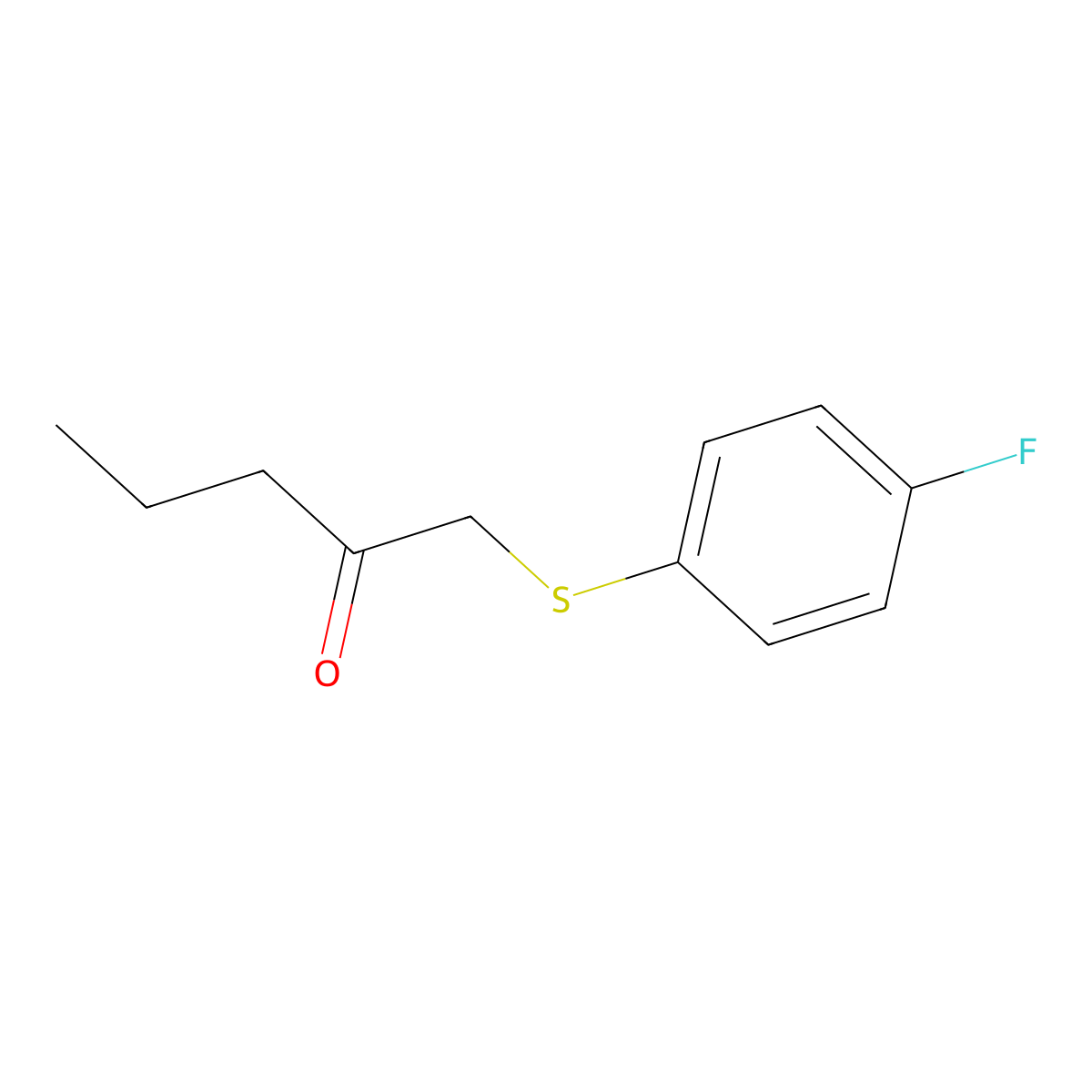 1-((4-Fluorophenyl)thio)pentan-2-one molecular structure, CAS 1250917-71-5