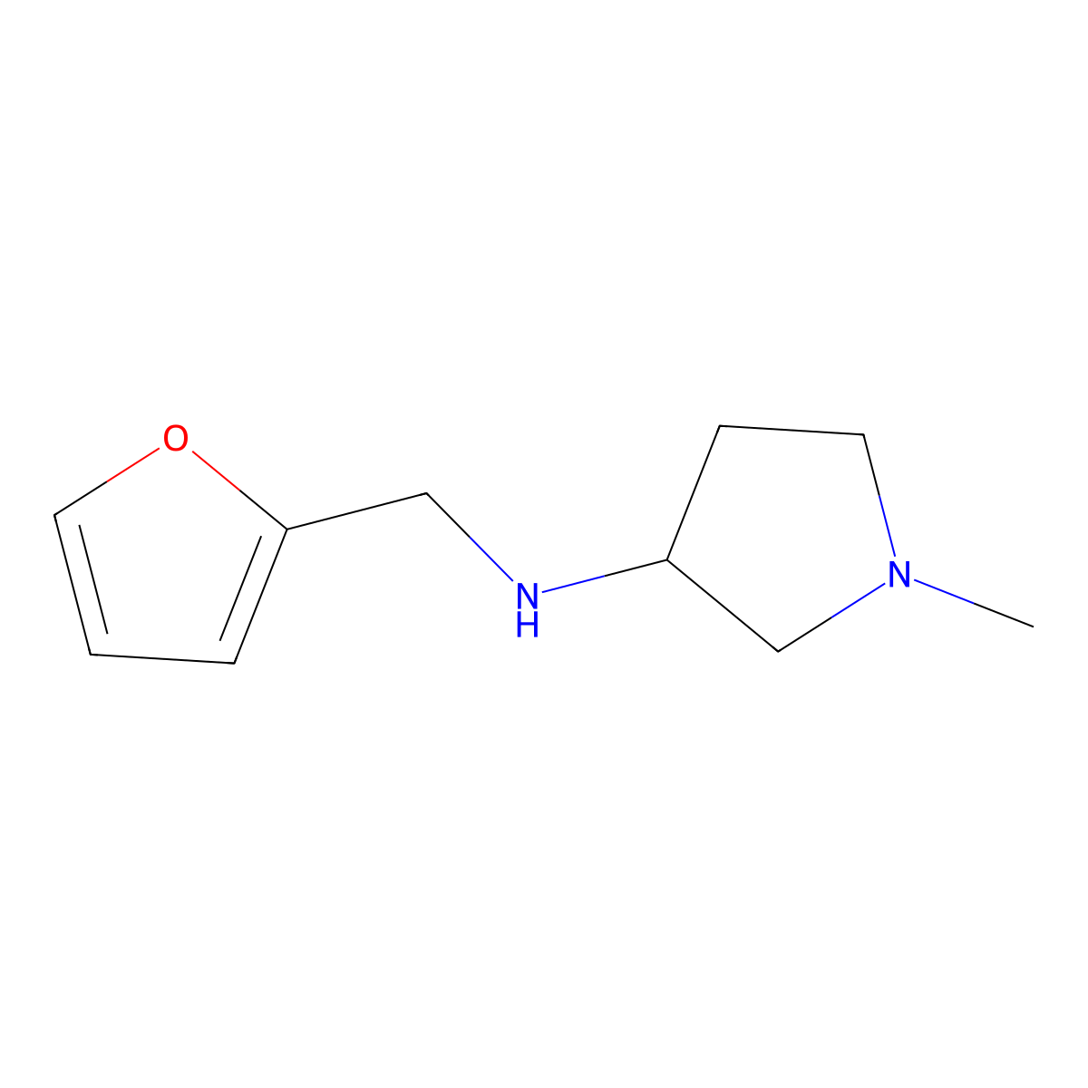 N-(furan-2-ylmethyl)-1-methylpyrrolidin-3-amine molecular structure, CAS 1250918-85-4