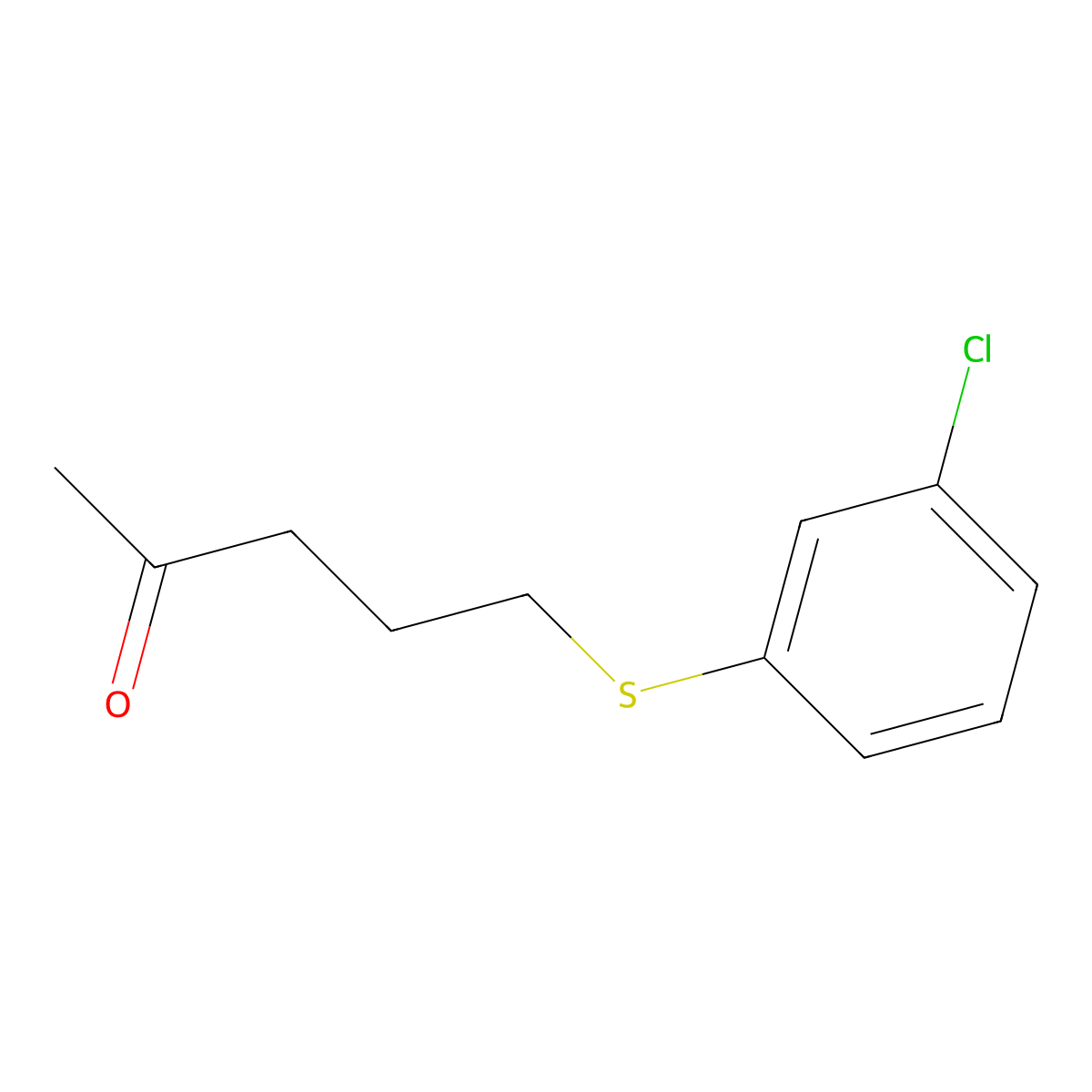 5-((3-Chlorophenyl)thio)pentan-2-one molecular structure, CAS 1250919-92-6