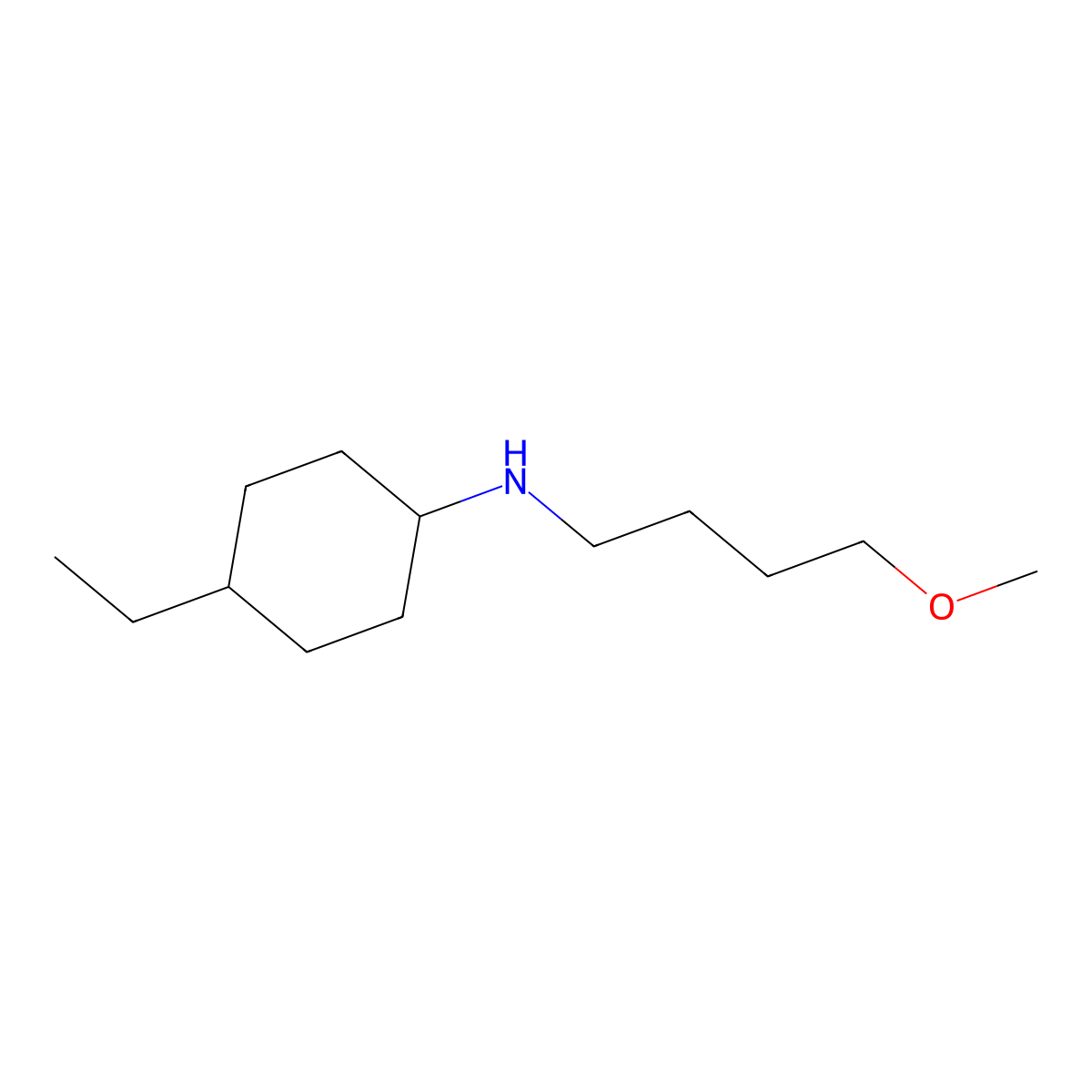 4-ethyl-N-(4-methoxybutyl)cyclohexan-1-amine molecular structure, CAS 1250920-06-9