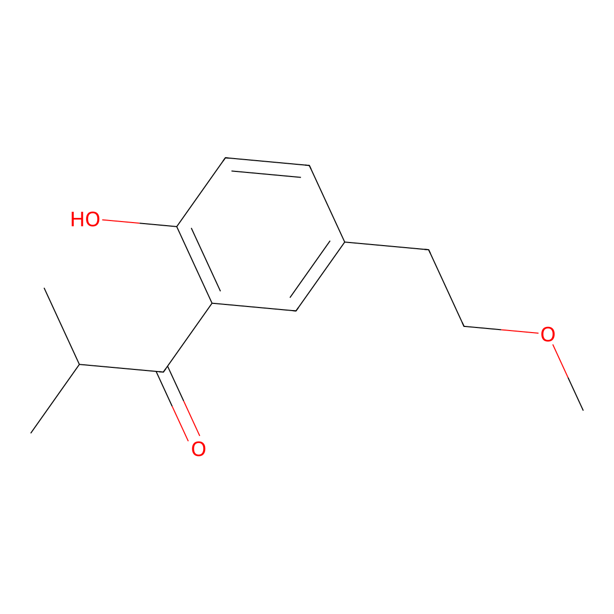 1-(2-Hydroxy-5-(2-methoxyethyl)phenyl)-2-methylpropan-1-one molecular structure, CAS 1250920-15-0