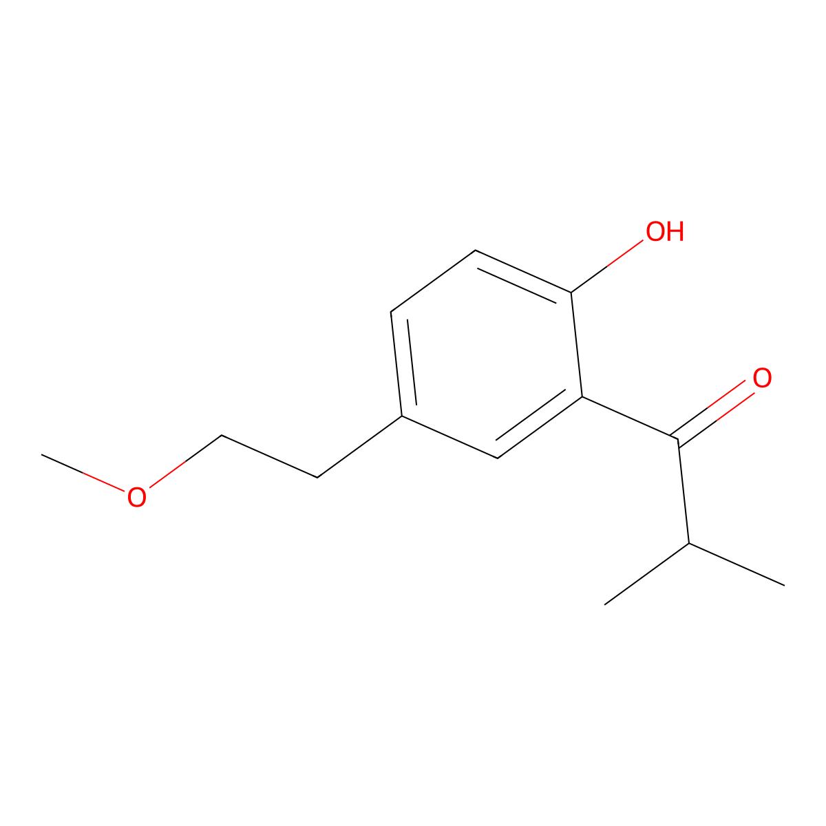 1-(2-Hydroxy-5-(2-methoxyethyl)phenyl)-2-methylpropan-1-one molecular structure, CAS 1250920-15-0