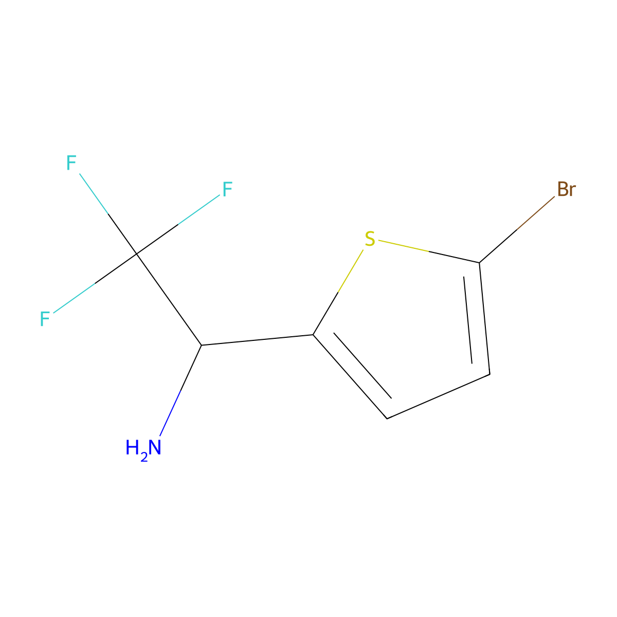 1-(5-Bromothiophen-2-yl)-2,2,2-trifluoroethan-1-amine molecular structure, CAS 1250920-46-7
