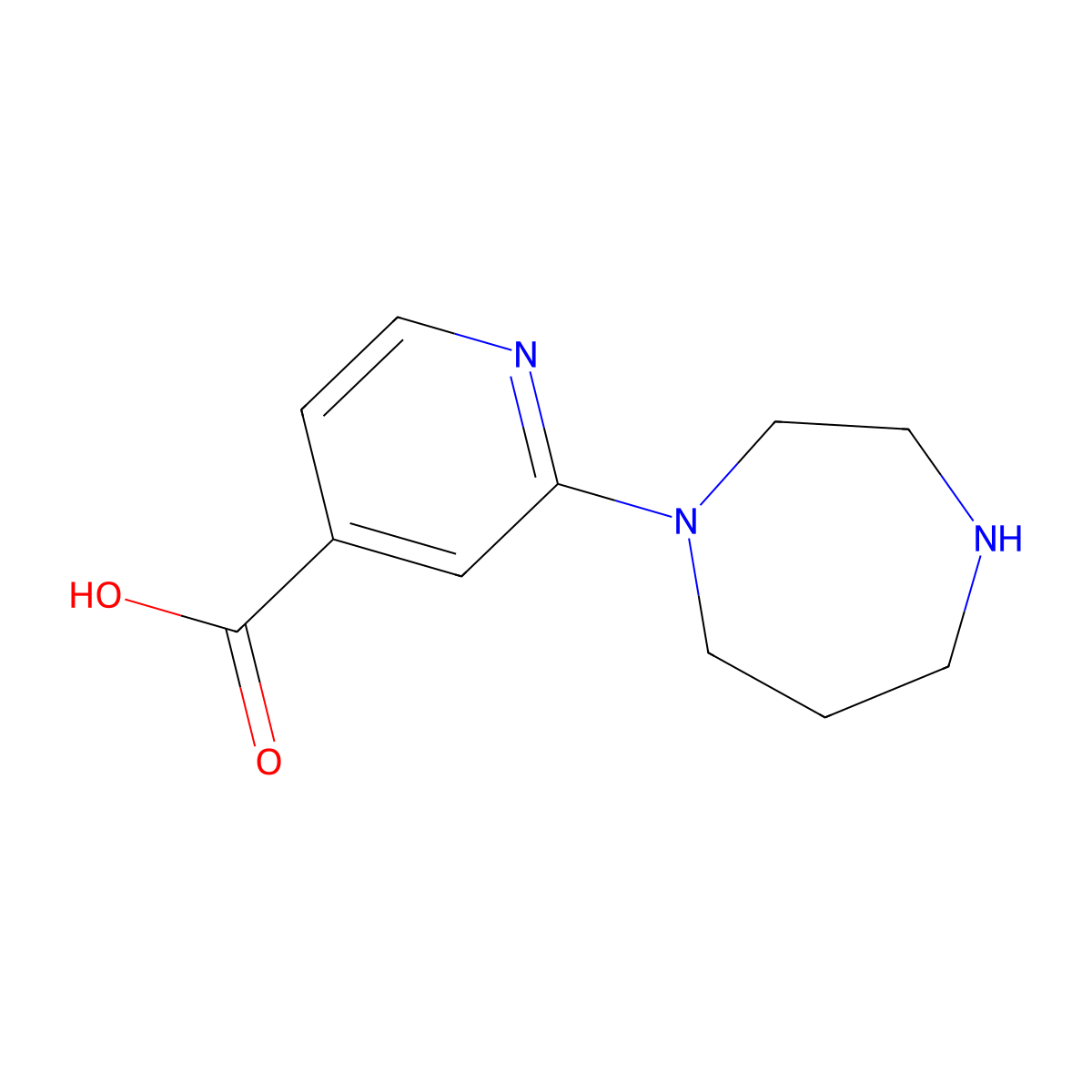 2-(1,4-Diazepan-1-yl)pyridine-4-carboxylic acid molecular structure, CAS 1250922-47-4