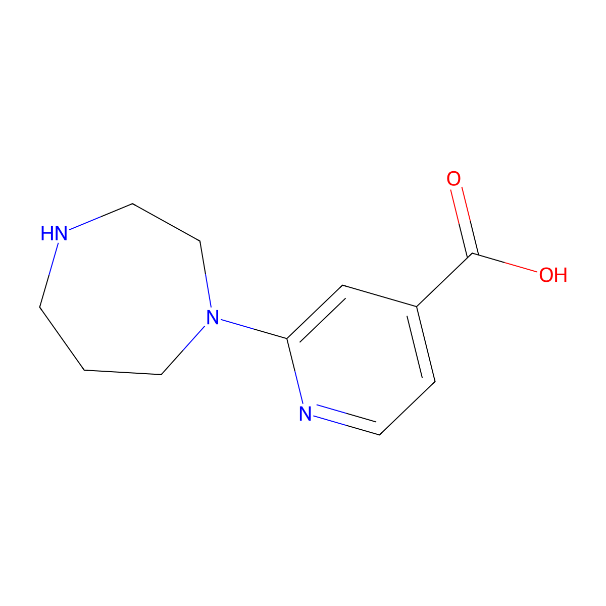 2-(1,4-Diazepan-1-yl)pyridine-4-carboxylic acid molecular structure, CAS 1250922-47-4