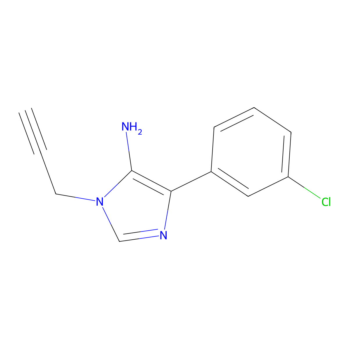 4-(3-Chlorophenyl)-1-(prop-2-yn-1-yl)-1H-imidazol-5-amine molecular structure, CAS 1250923-05-7