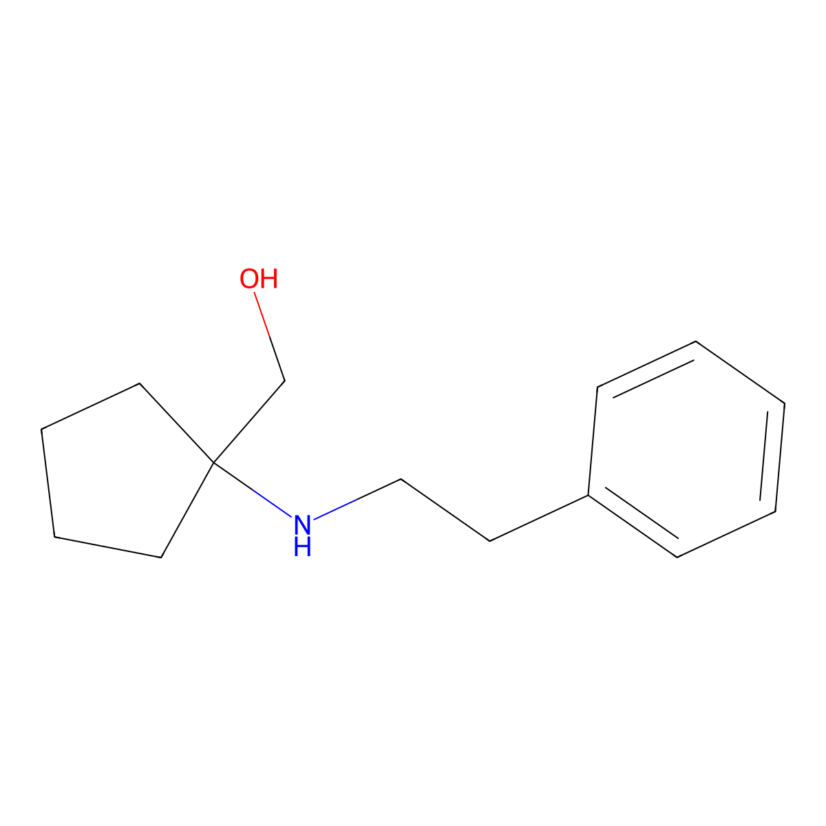 {1-[(2-Phenylethyl)amino]cyclopentyl}methanol molecular structure, CAS 1250923-28-4