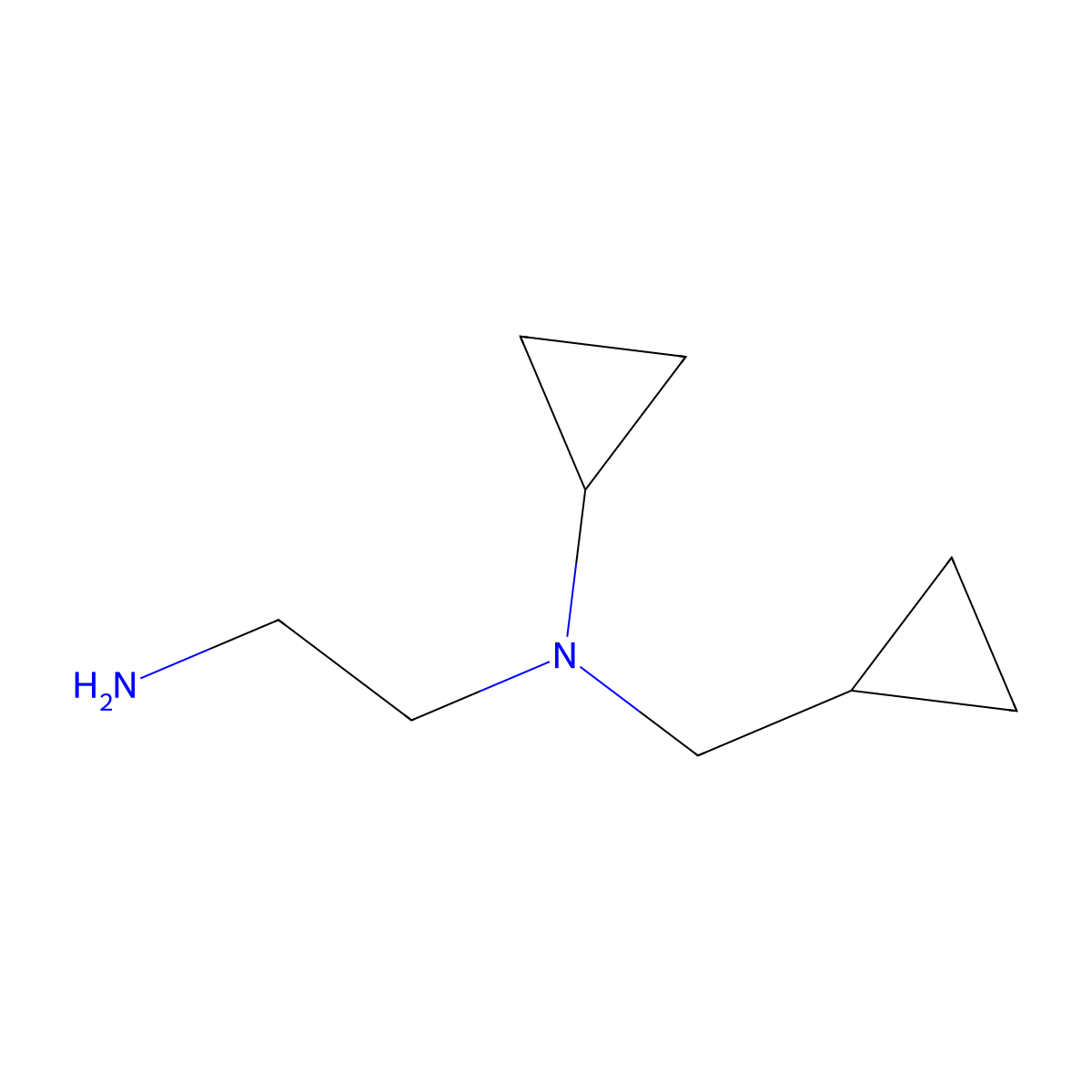 N-(2-aminoethyl)-N-(cyclopropylmethyl)cyclopropanamine molecular structure, CAS 1250924-07-2