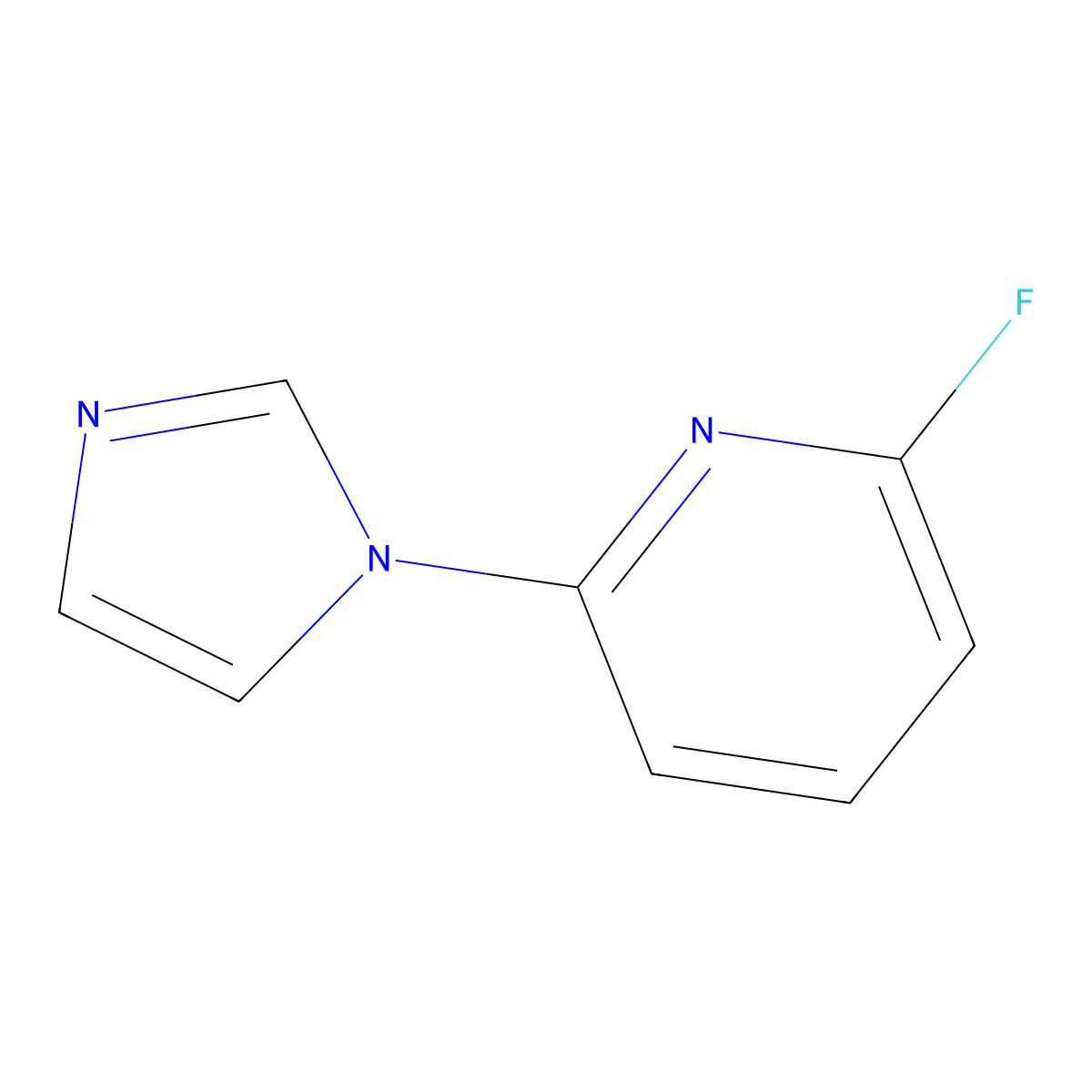 2-fluoro-6-(1H-imidazol-1-yl)pyridine molecular structure, CAS 1250924-92-5