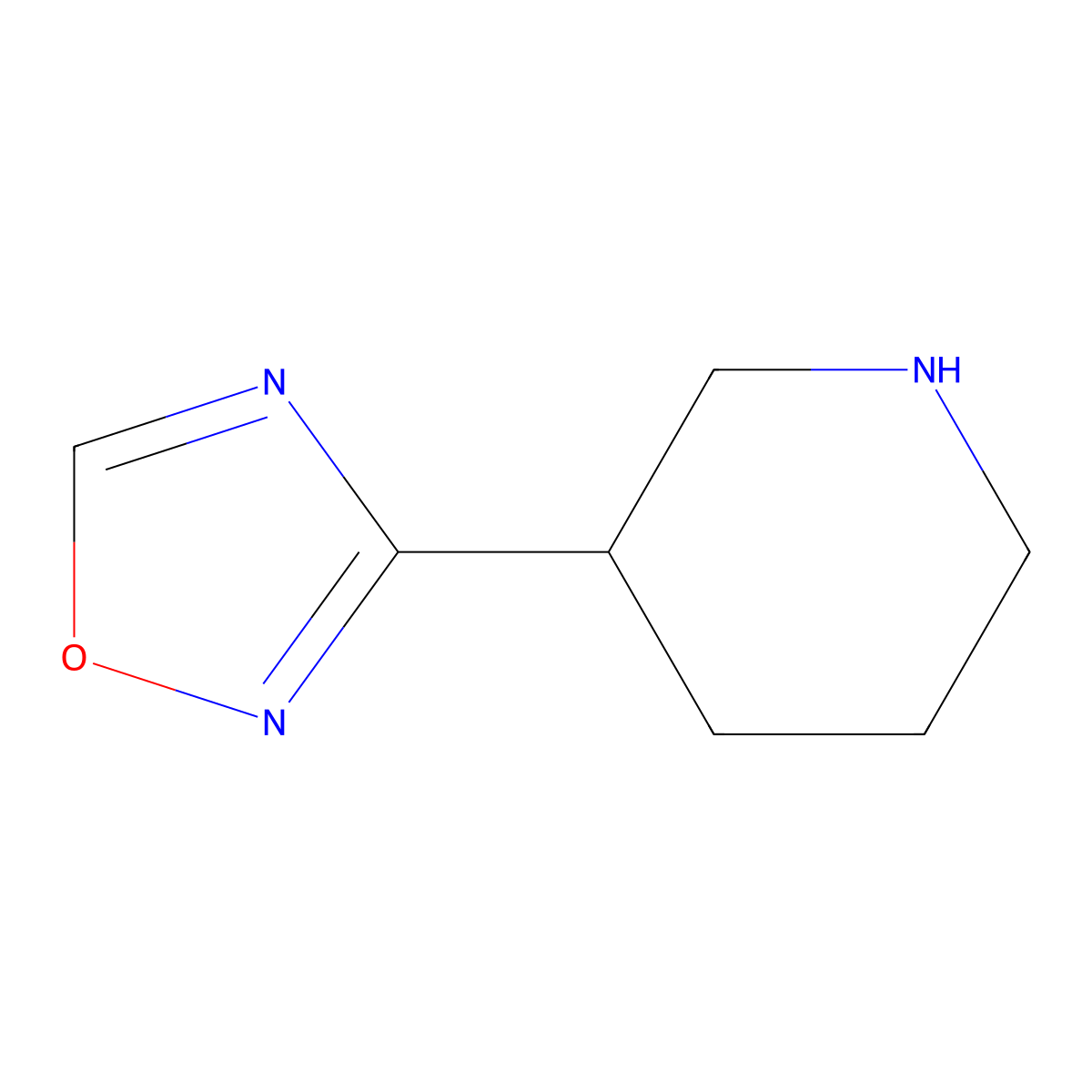 3-(1,2,4-Oxadiazol-3-yl)piperidine molecular structure, CAS 1250926-80-7