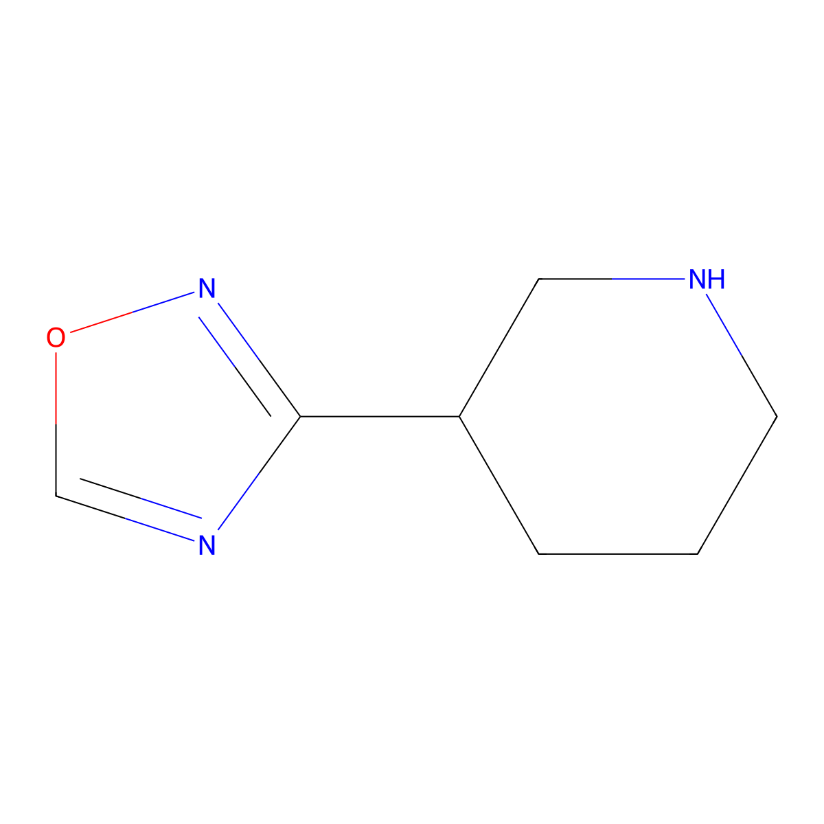 3-(1,2,4-Oxadiazol-3-yl)piperidine molecular structure, CAS 1250926-80-7