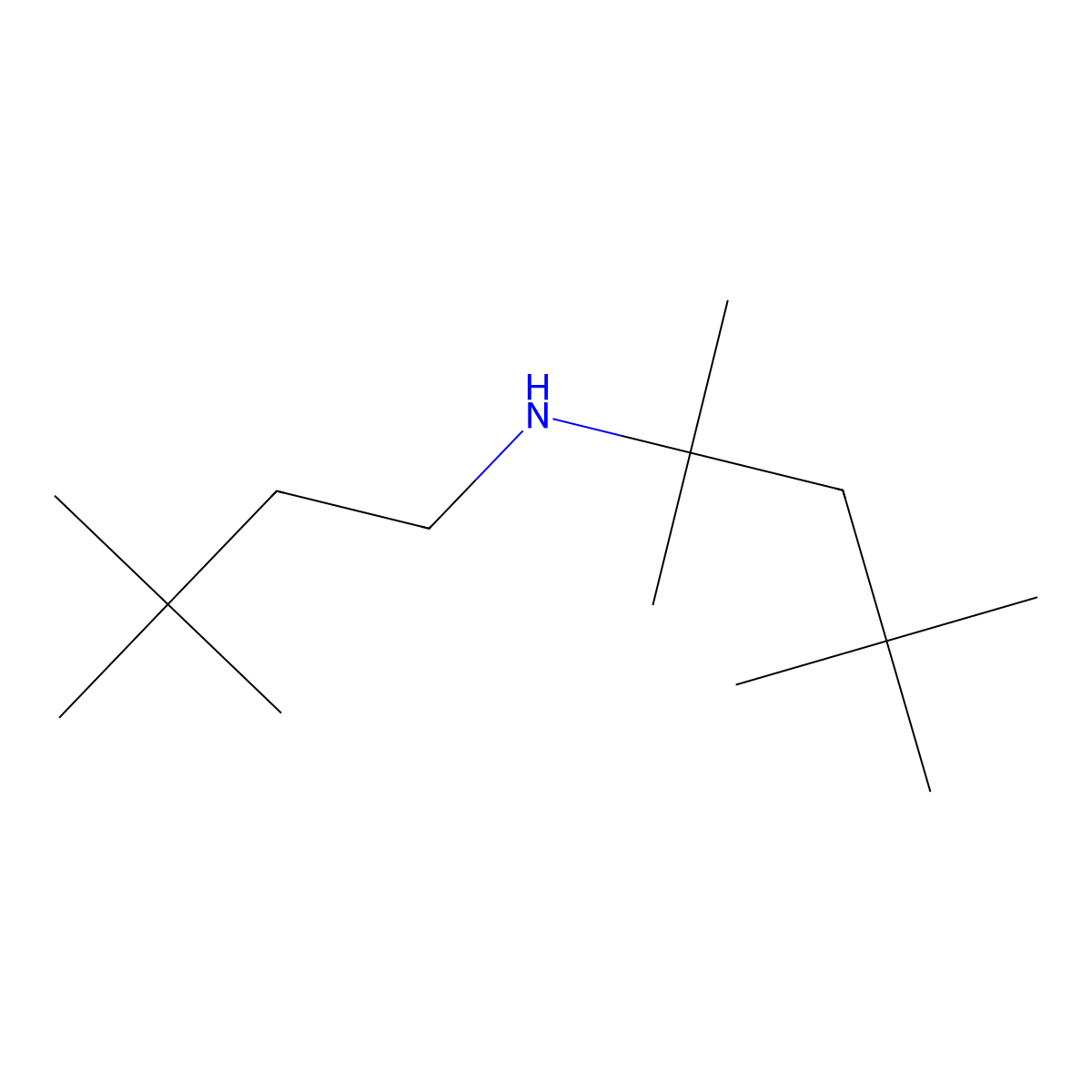 (3,3-Dimethylbutyl)(2,4,4-trimethylpentan-2-yl)amine molecular structure, CAS 1250928-28-9