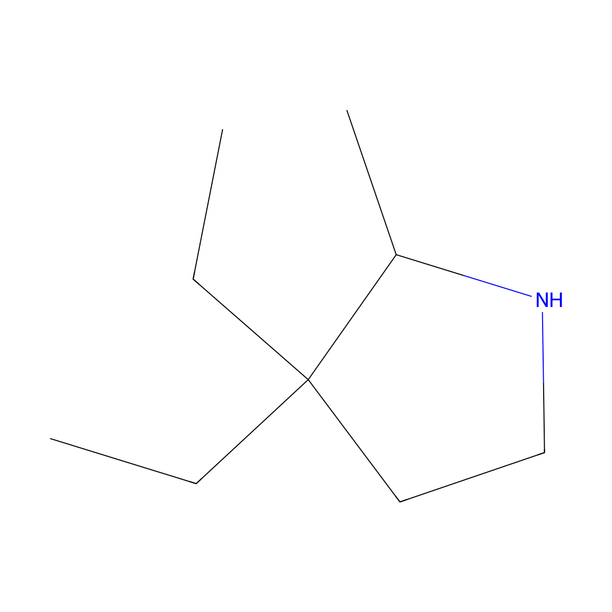 3,3-Diethyl-2-methylpyrrolidine molecular structure, CAS 1250930-22-3