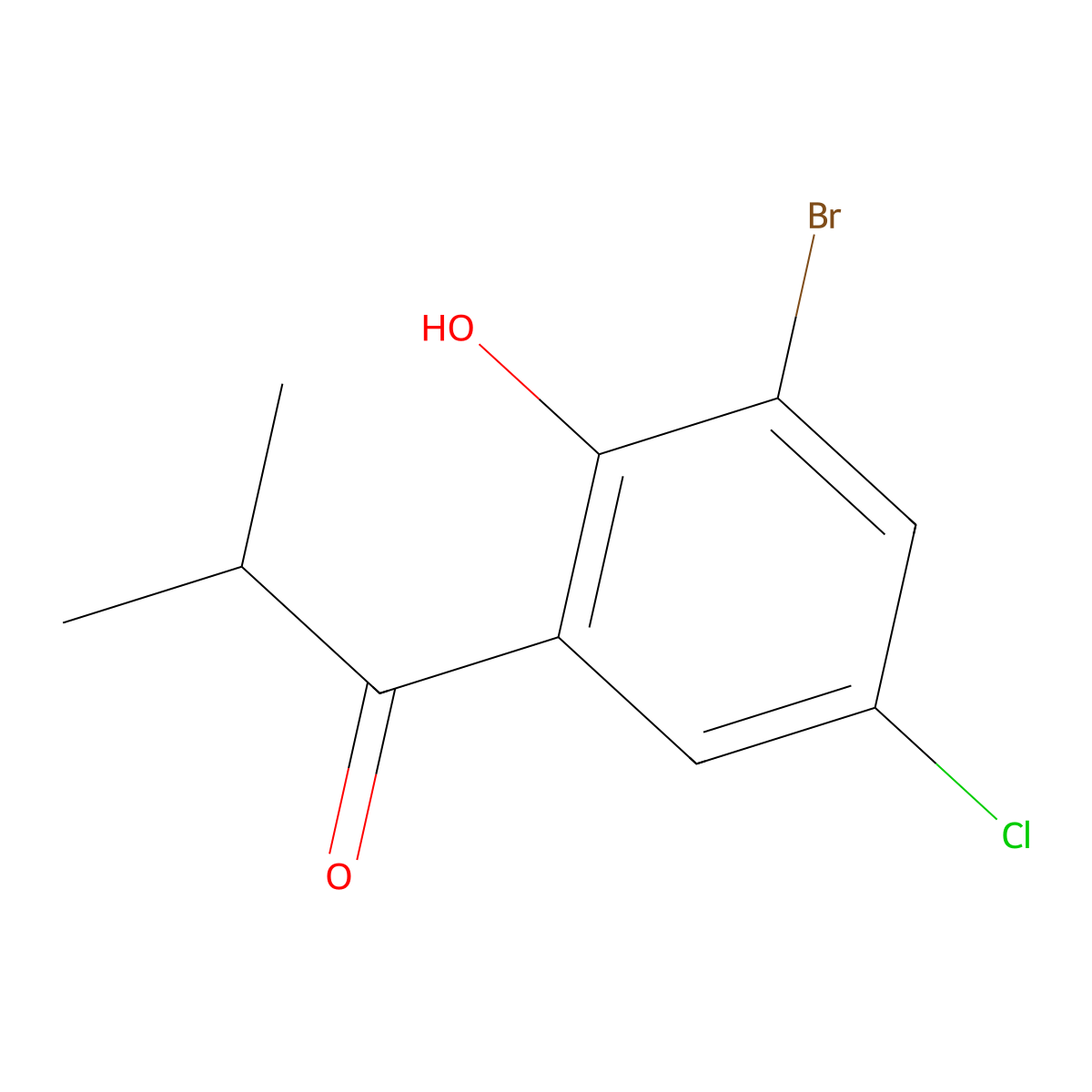 1-(3-Bromo-5-chloro-2-hydroxyphenyl)-2-methylpropan-1-one molecular structure, CAS 1250931-22-6