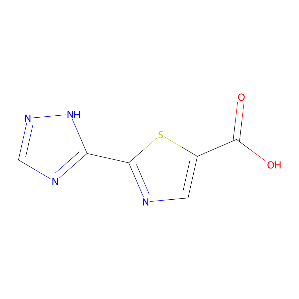 2-(4H-1,2,4-triazol-3-yl)-1,3-thiazole-5-carboxylic acid molecular structure, CAS 1250931-61-3