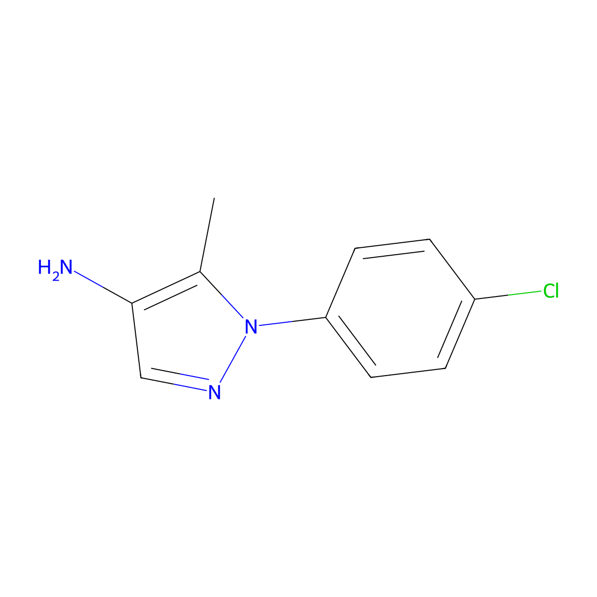 1-(4-chlorophenyl)-5-methyl-1H-pyrazol-4-amine molecular structure, CAS 1250932-28-5