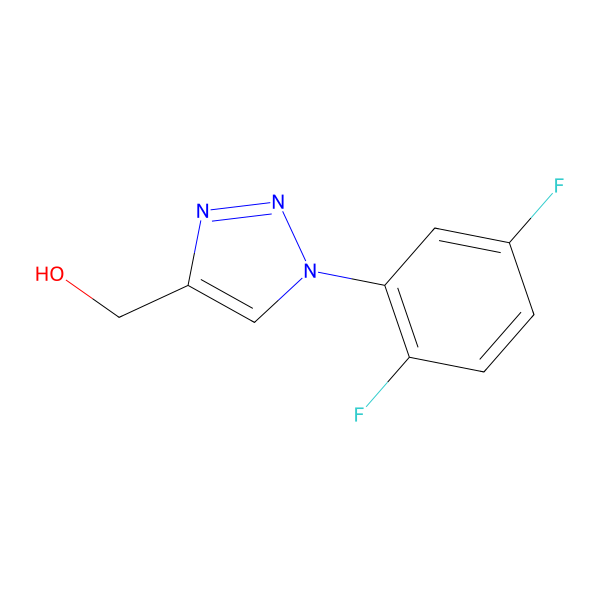 [1-(2,5-difluorophenyl)-1H-1,2,3-triazol-4-yl]methanol molecular structure, CAS 1250932-79-6