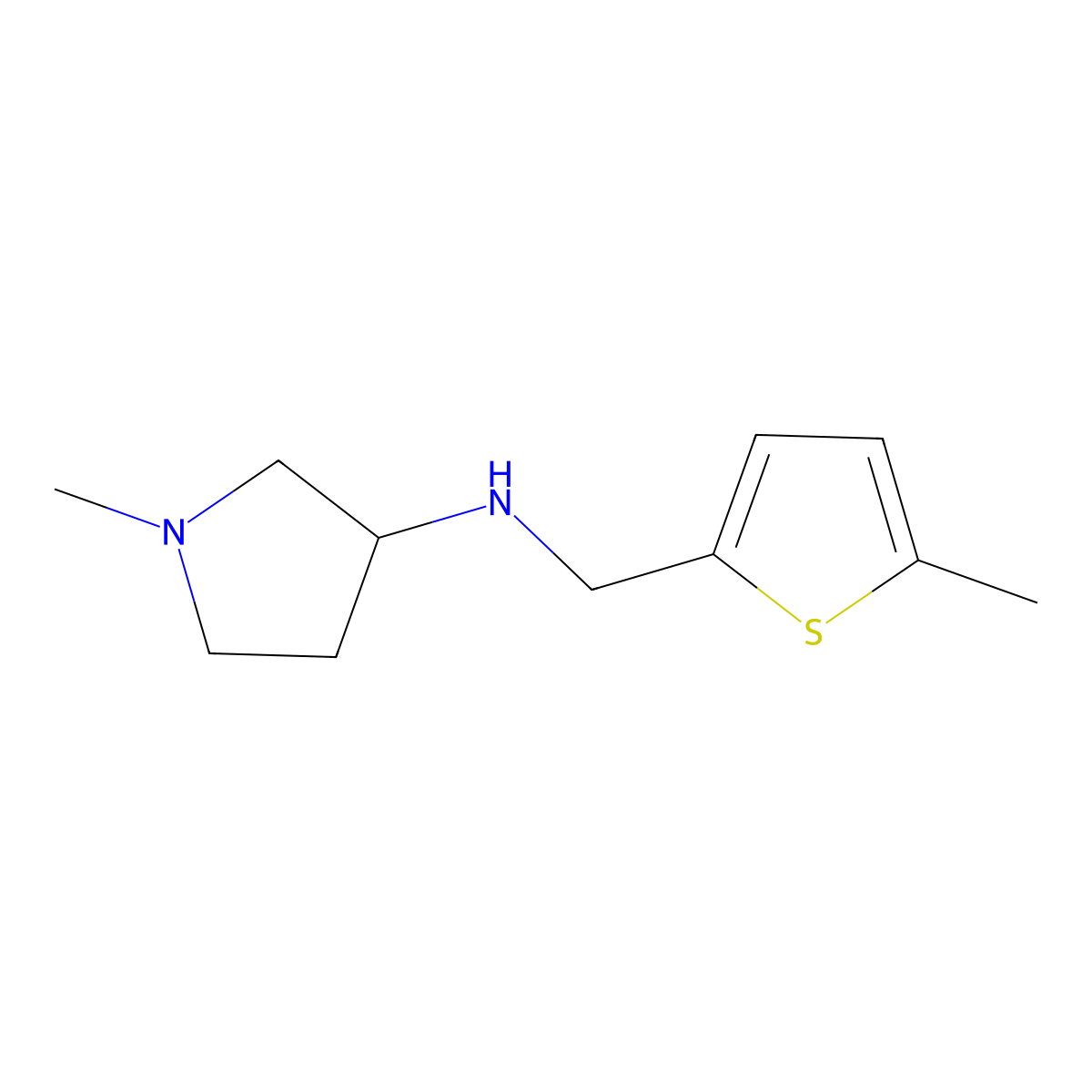 1-methyl-N-[(5-methylthiophen-2-yl)methyl]pyrrolidin-3-amine molecular structure, CAS 1250933-83-5