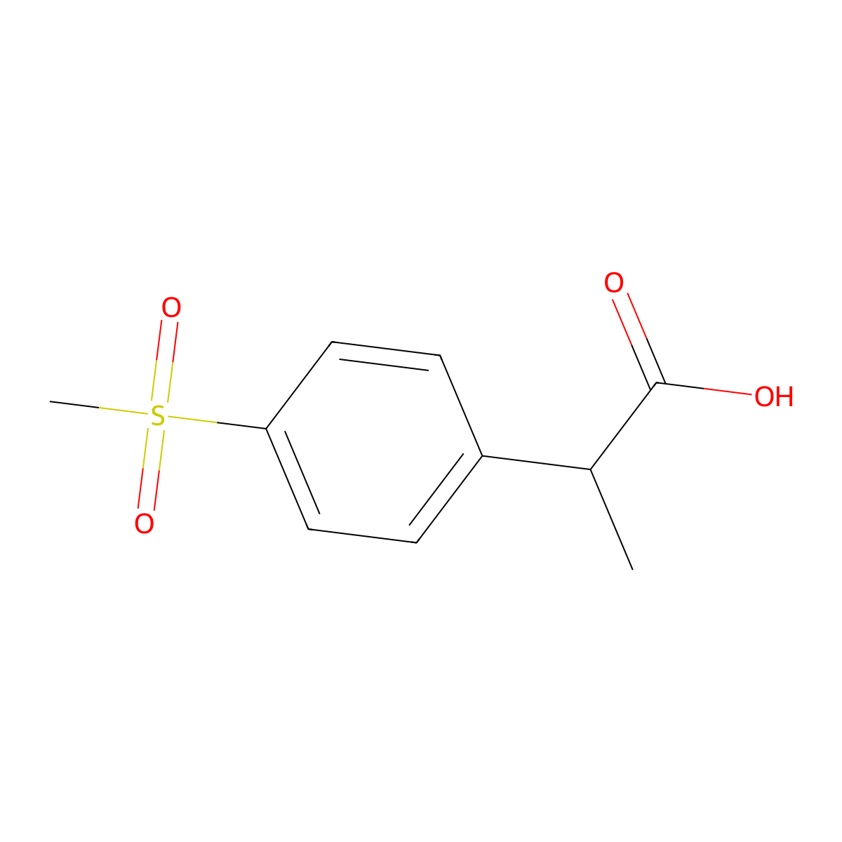 2-(4-Methanesulfonylphenyl)propanoic acid molecular structure, CAS 1250933-90-4