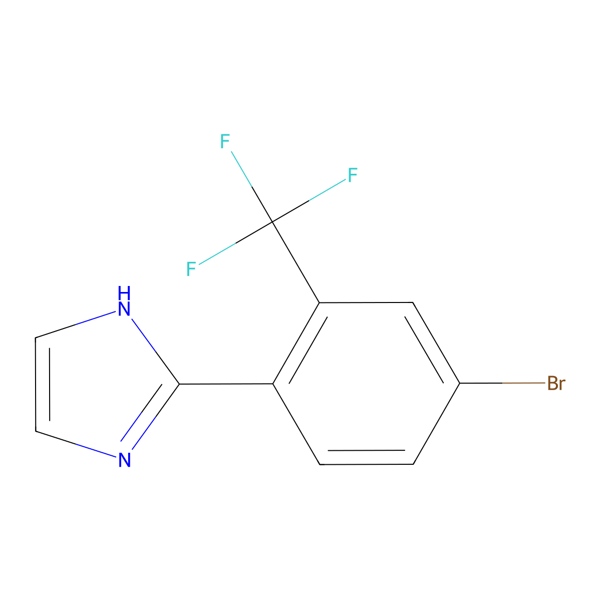 2-(4-bromo-2-(trifluoromethyl)phenyl)-1H-imidazole molecular structure, CAS 1250933-98-2