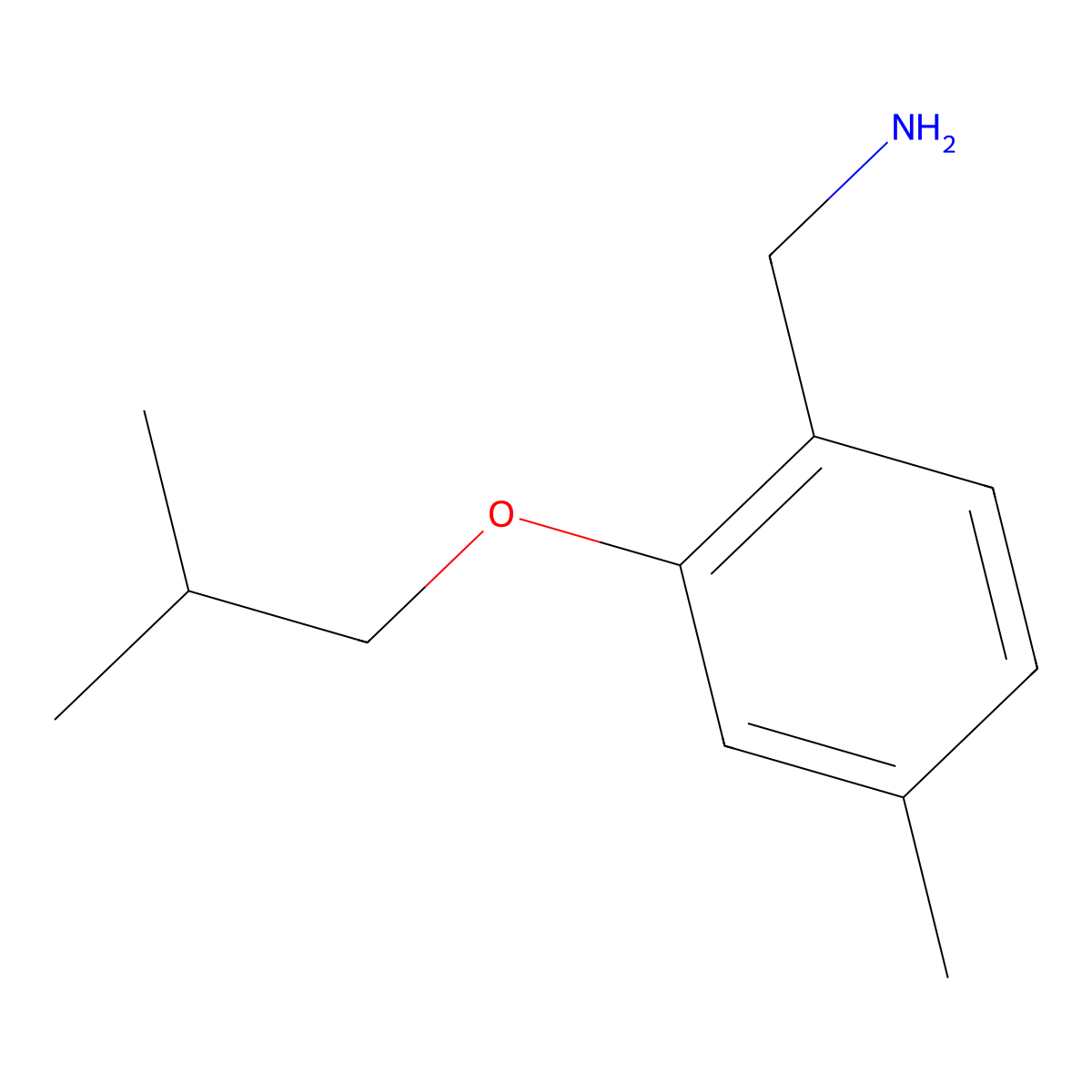 [4-Methyl-2-(2-methylpropoxy)phenyl]methanamine molecular structure, CAS 1250934-67-8