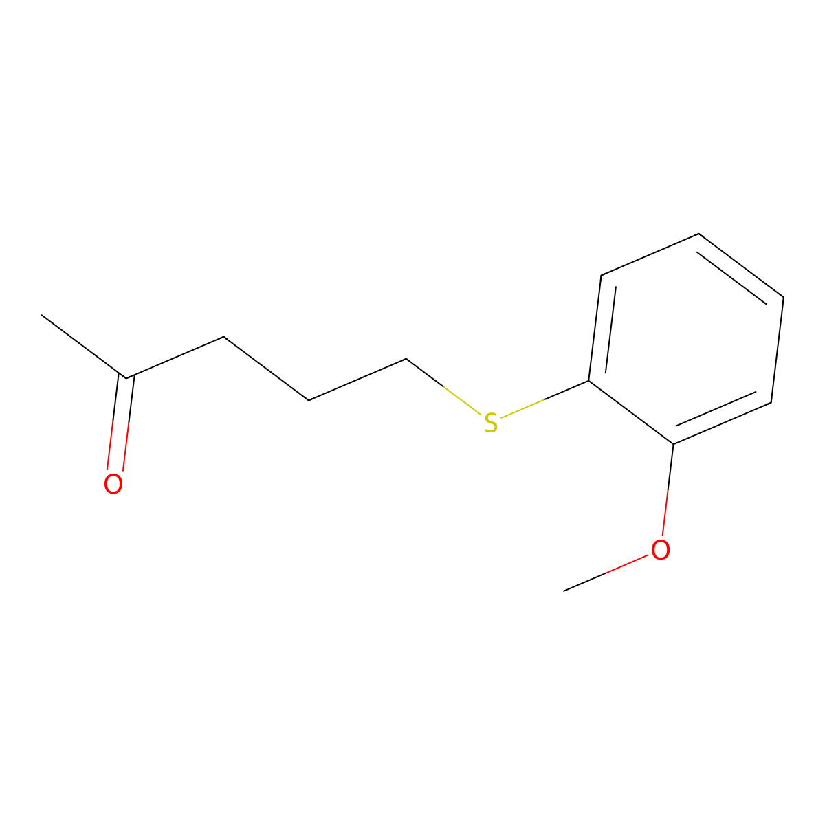 5-((2-Methoxyphenyl)thio)pentan-2-one molecular structure, CAS 1250939-08-2