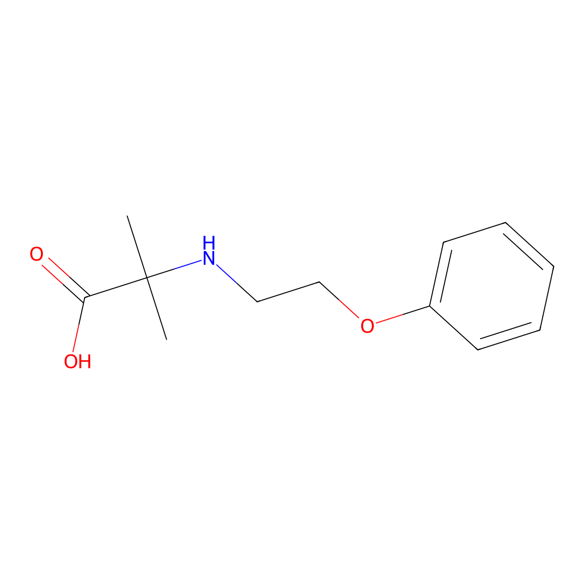 2-Methyl-2-[(2-phenoxyethyl)amino]propanoic acid molecular structure, CAS 1250939-93-5