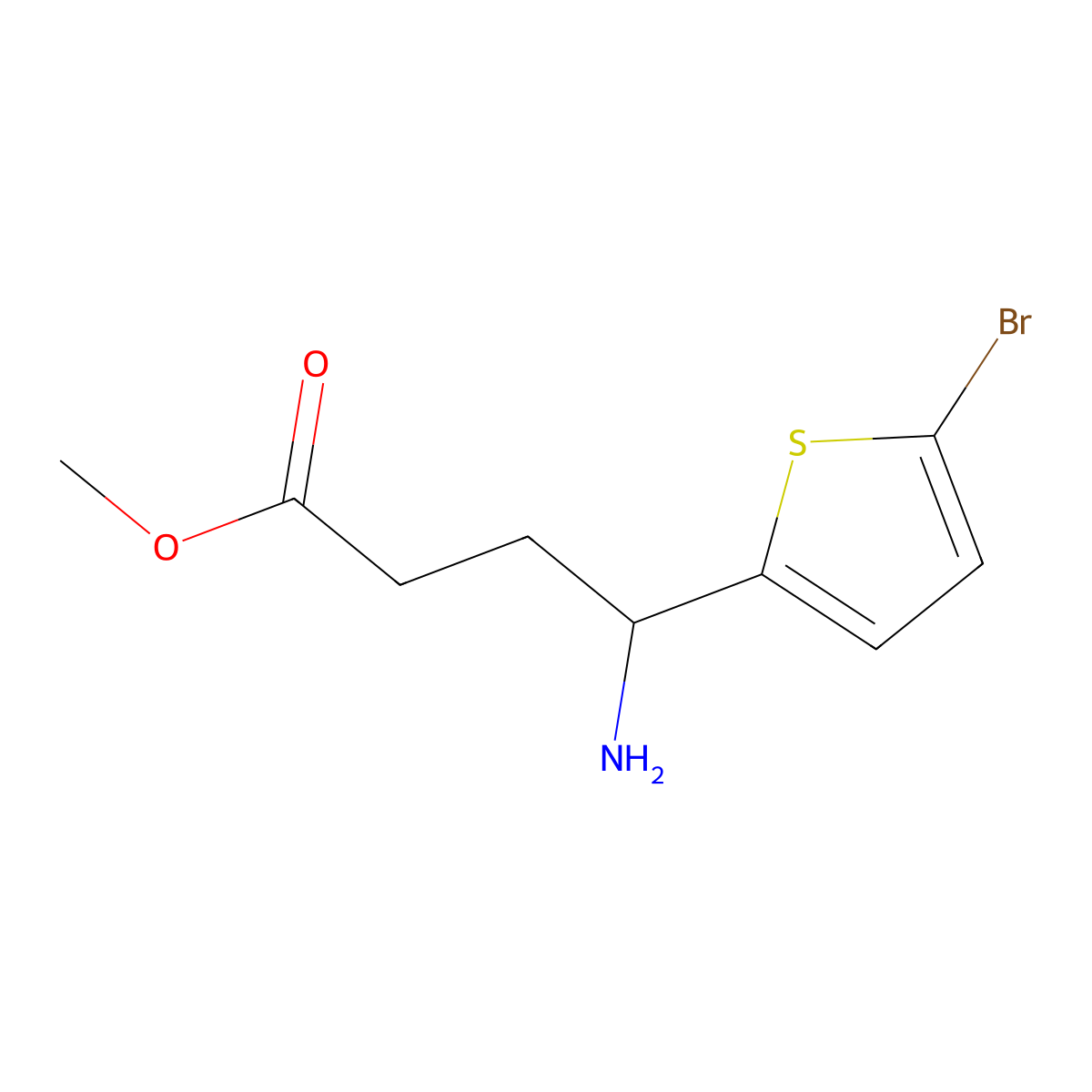 Methyl 4-amino-4-(5-bromothiophen-2-yl)butanoate molecular structure, CAS 1250946-52-1